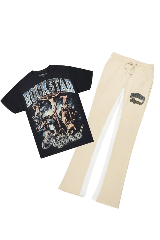 Waller Black/Beige T-Shirt/Baggy Pant Set sold by Rockstar Original