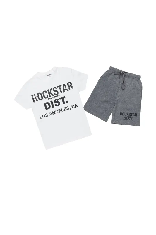 Boys Lake White/Grey T-Shirt/Short Set sold by Rockstar Original