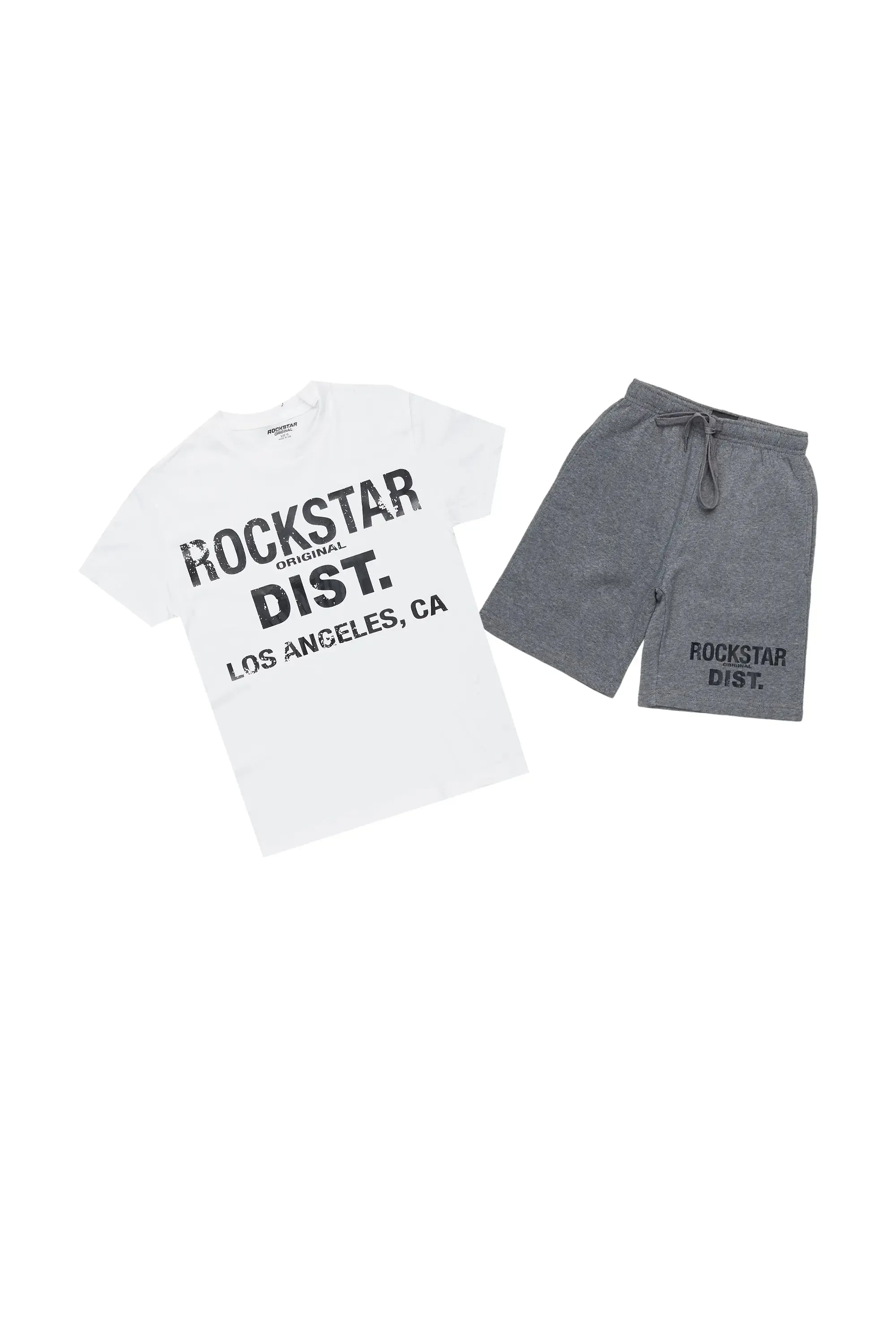 Boys Lake White/Grey T-Shirt/Short Set sold by Rockstar Original