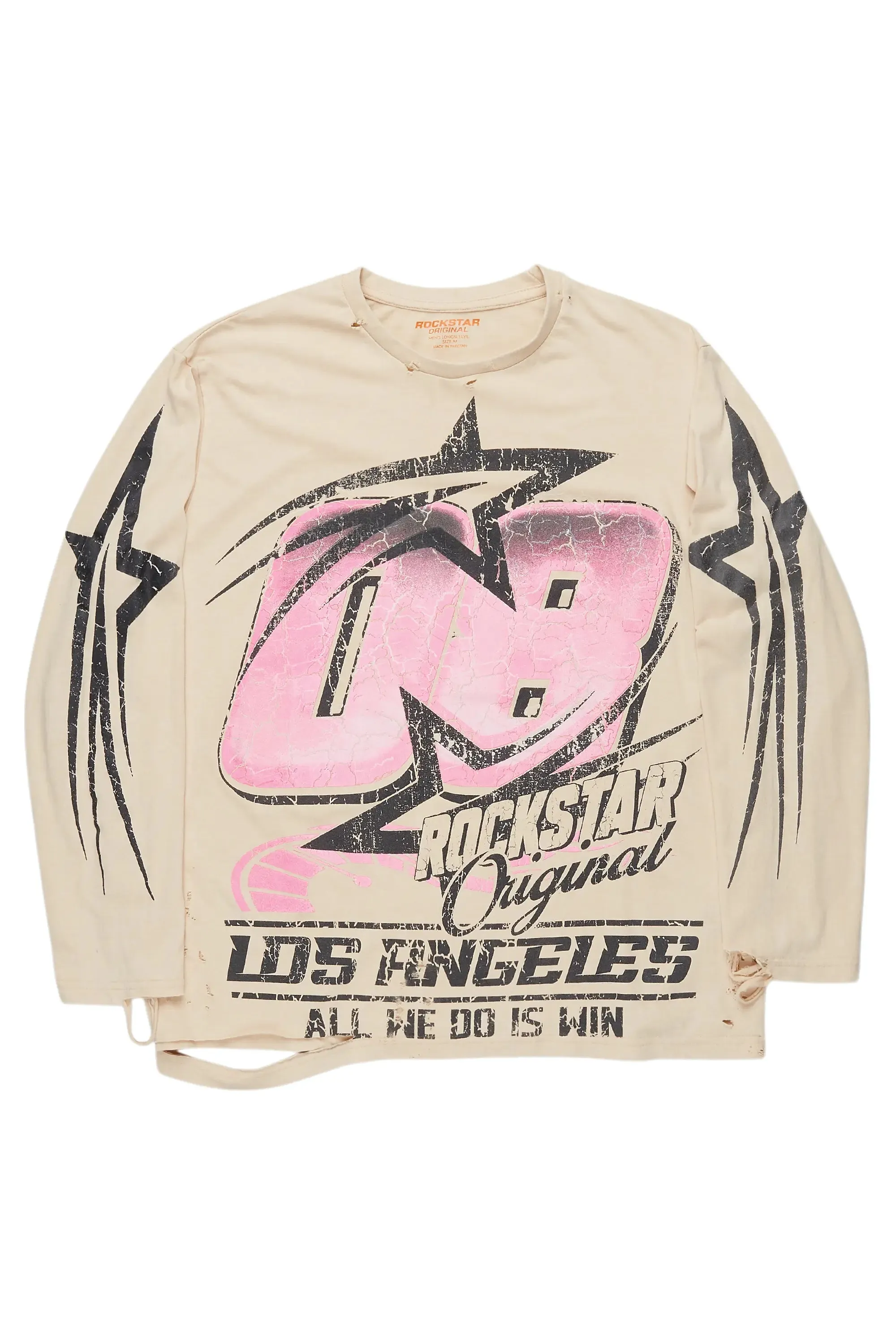 Retta Vintage Sand Long Sleeve T-Shirt sold by Rockstar Original