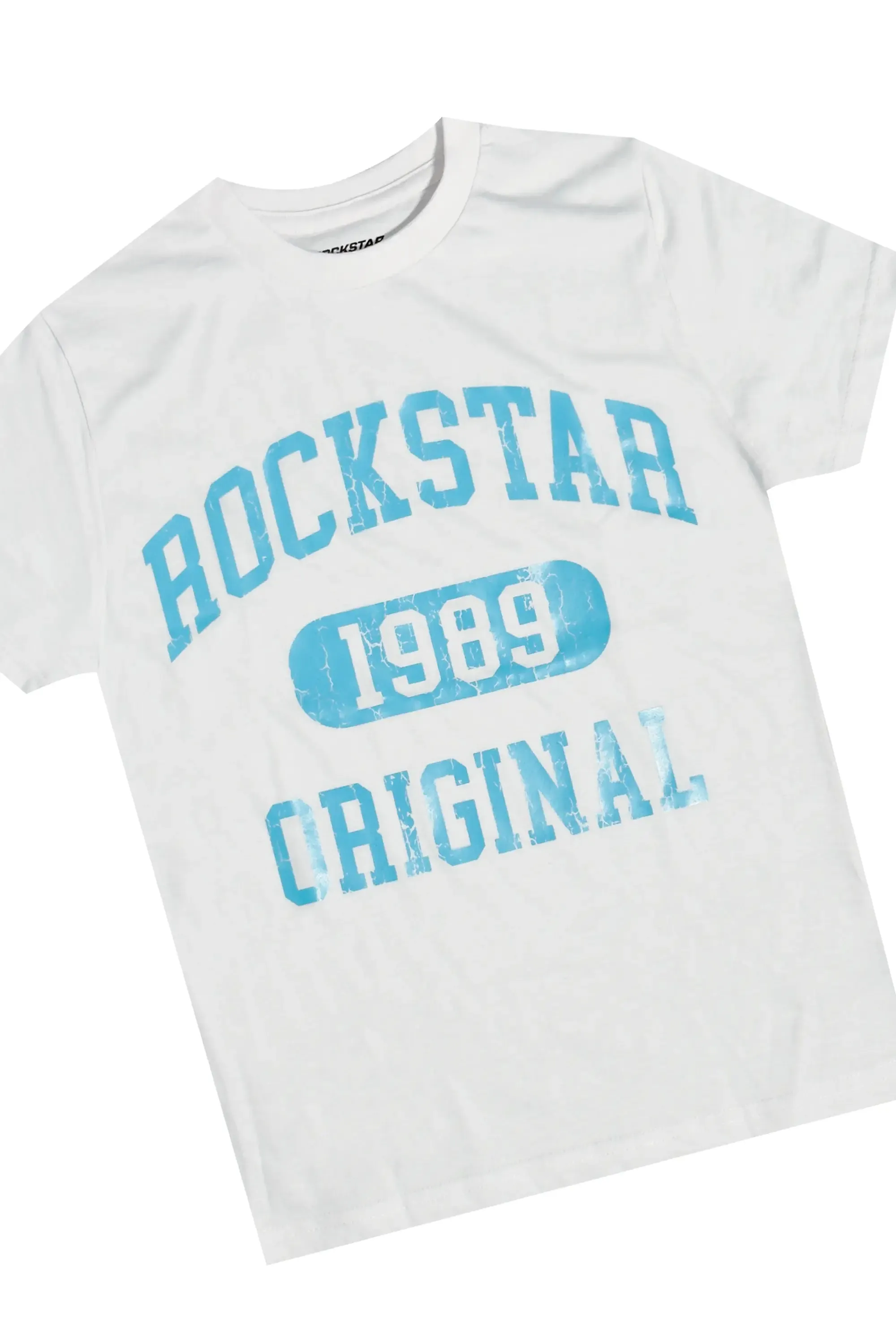 Boys Members White/Blue T-Shirt/Short Set sold by Rockstar Original product image thumbnail 2