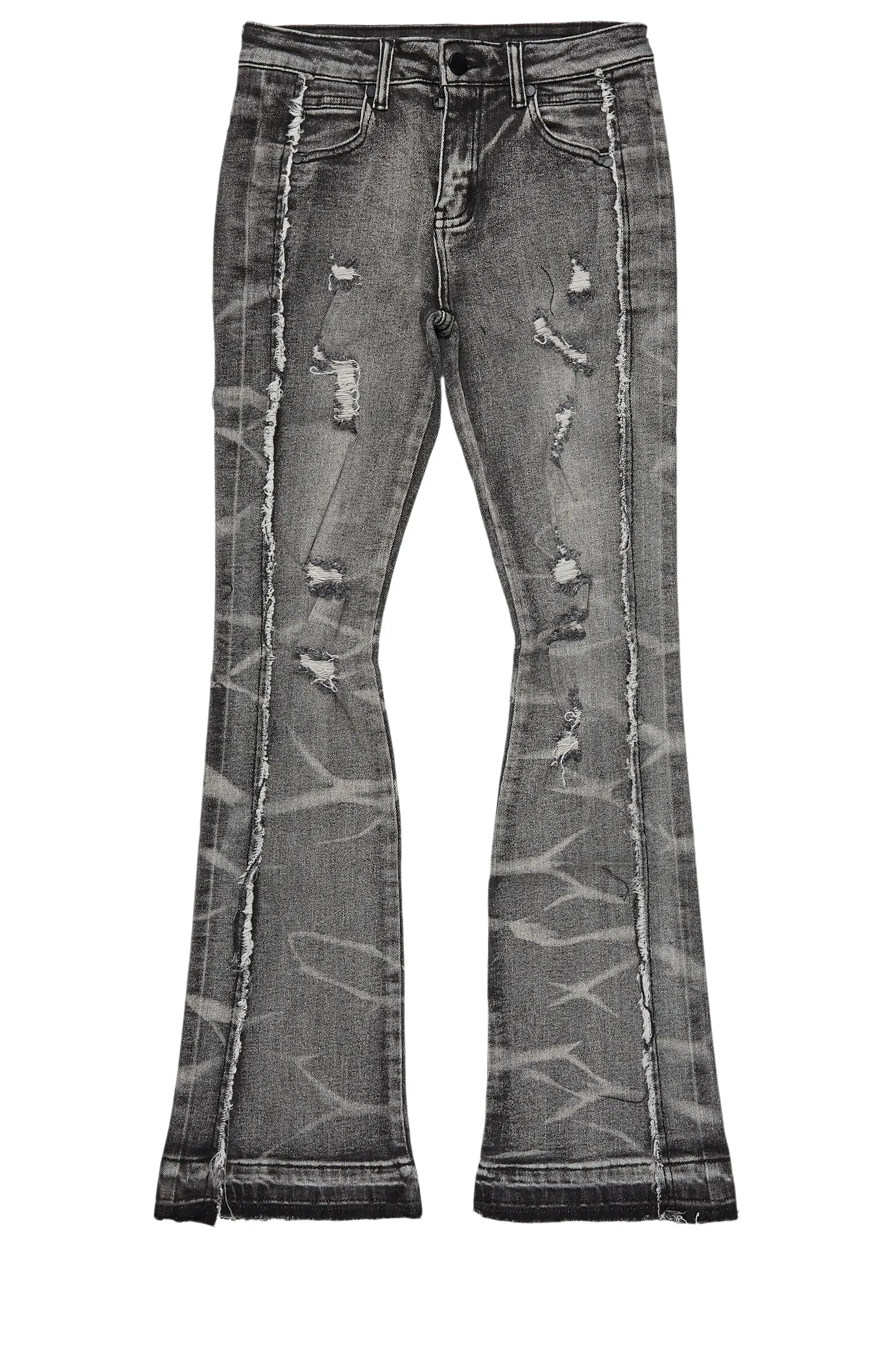 Boys Rugged Black Stacked Flare Jean sold by Rockstar Original