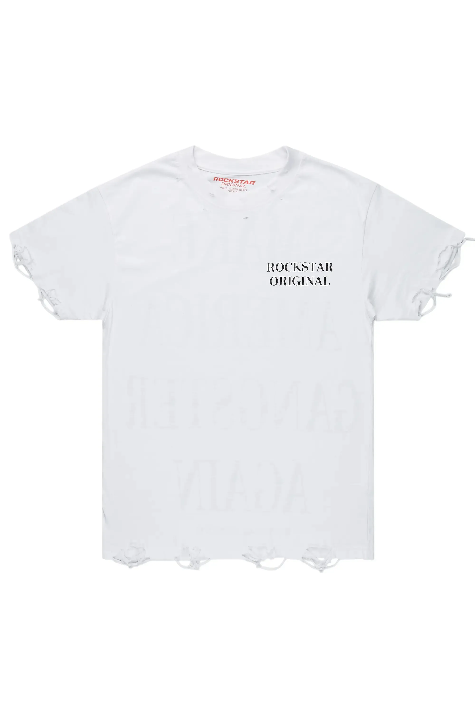 Drako White Oversized Graphic T-Shirt sold by Rockstar Original product image thumbnail 3