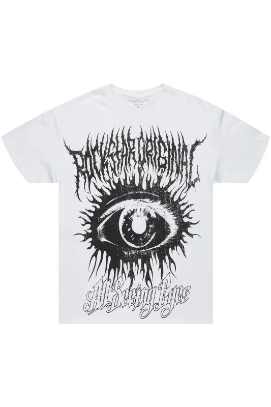 All Seeing Eyes White Graphic T-Shirt sold by Rockstar Original