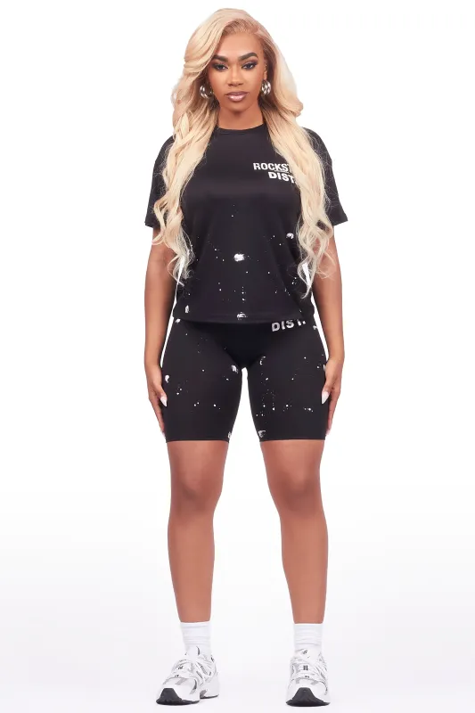 Kiah Black T-Shirt Bike Short Set sold by Rockstar Original