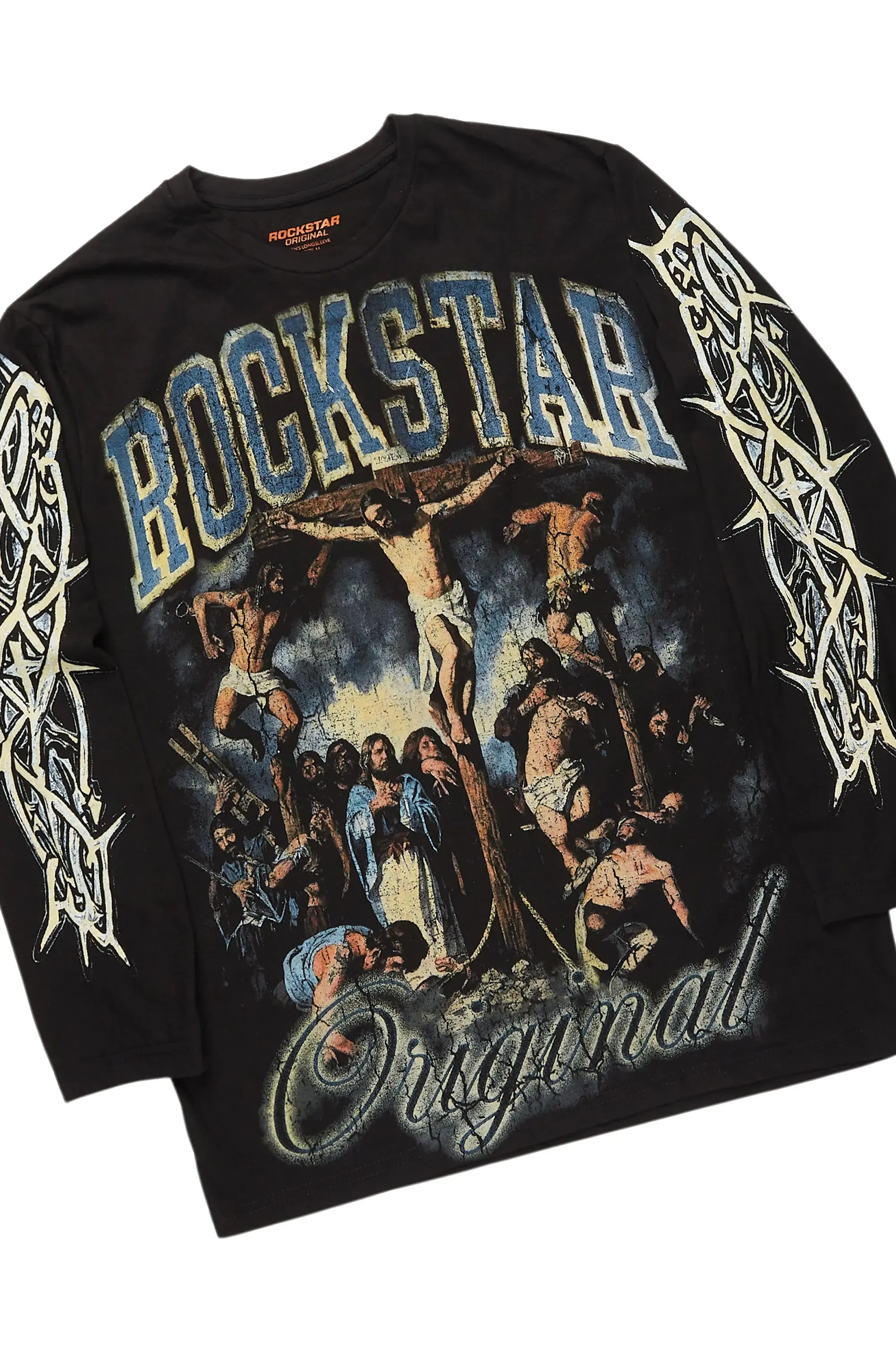 Waller Black/Beige Long Sleeve T-Shirt/Baggy Pant Set sold by Rockstar Original product image thumbnail 2