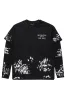 Filip Black Double Layer Long Sleeve Graphic T-Shirt sold by Rockstar Original