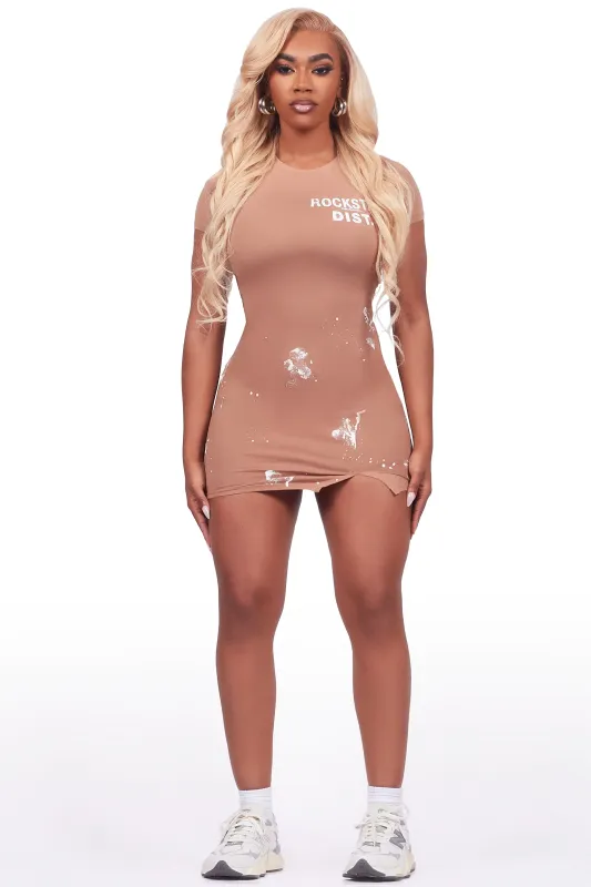 Lajuna Mocha Mini Dress sold by Rockstar Original