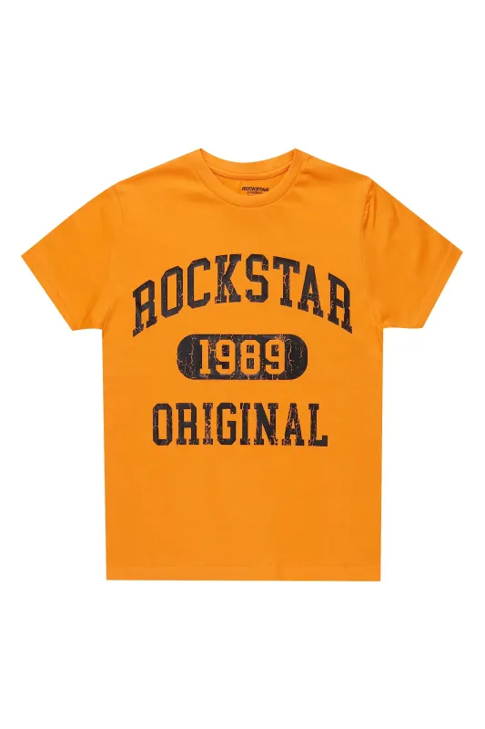 Boys Members Orange Graphic T-Shirt sold by Rockstar Original