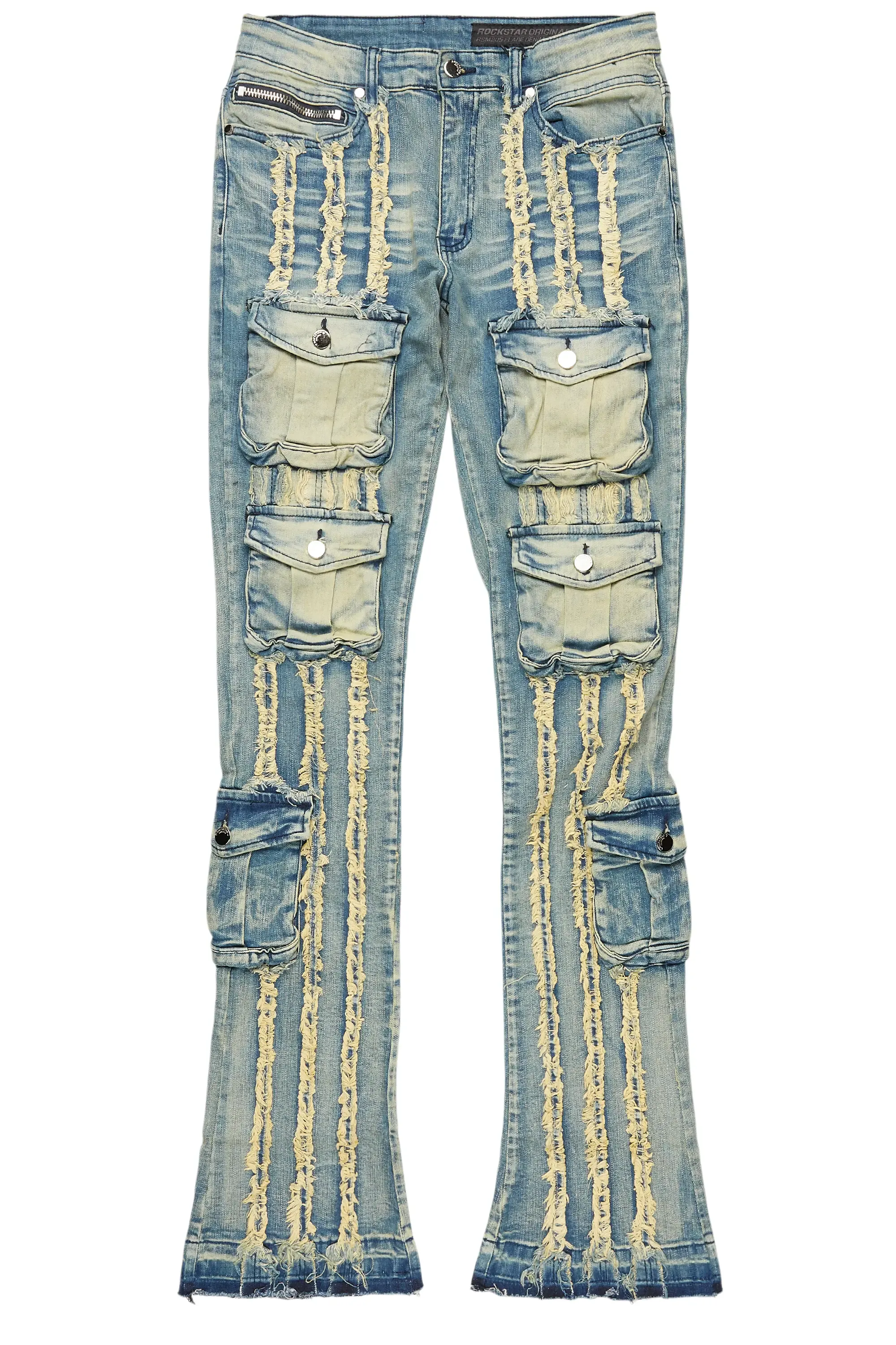 Frey Blue Stacked Flare Jean sold by Rockstar Original
