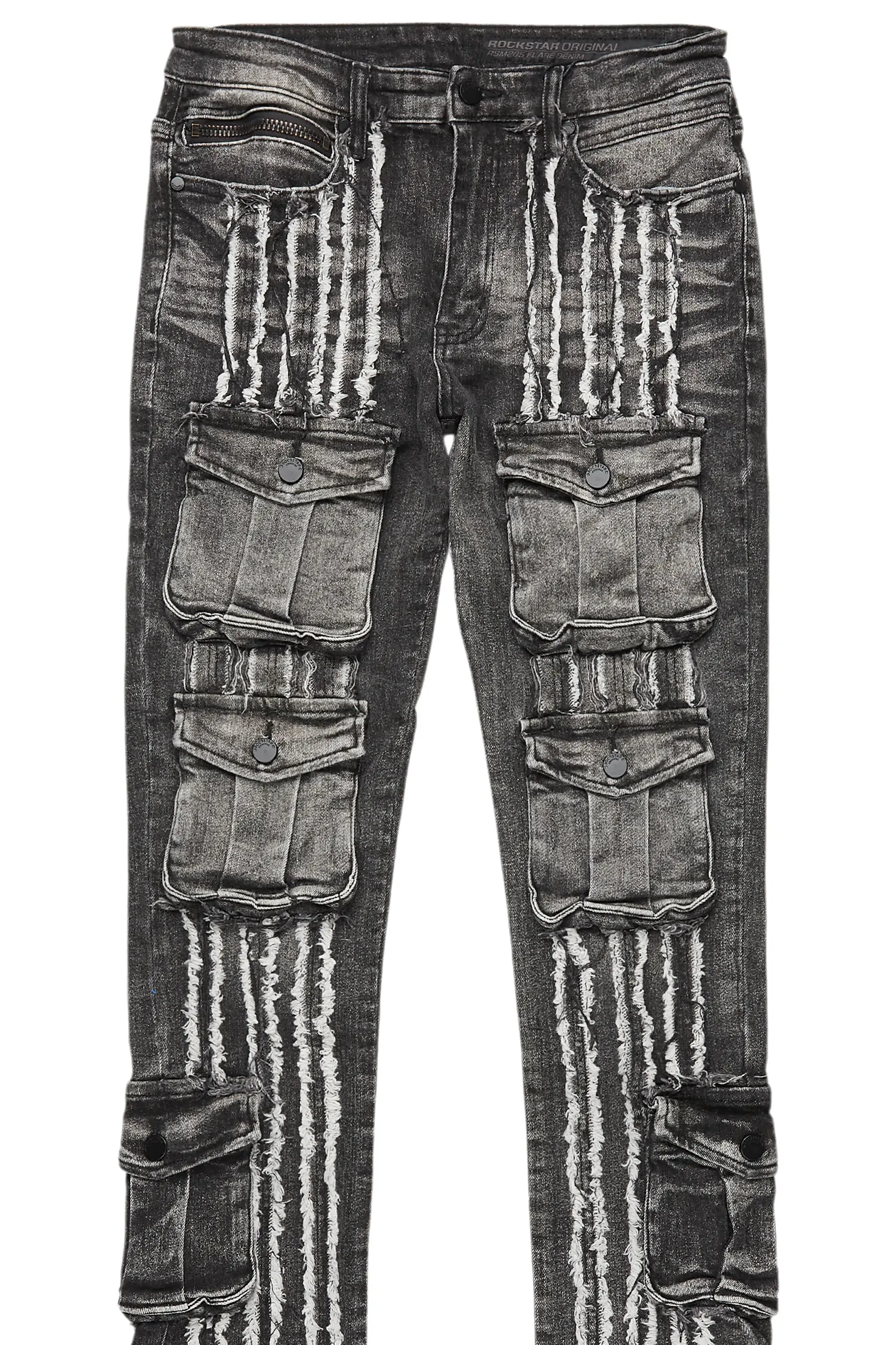 Frey Black Stacked Flare Jean sold by Rockstar Original product image thumbnail 2