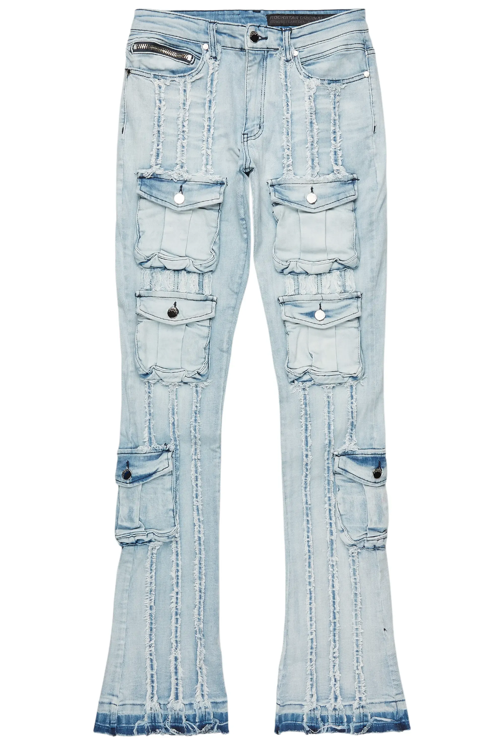 Frey Light Blue Stacked Flare Jean sold by Rockstar Original
