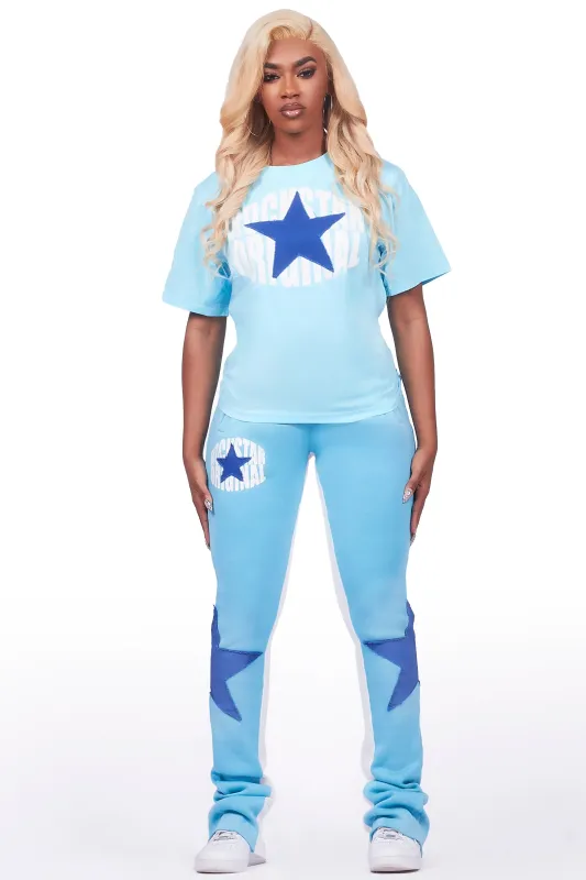 Kaliyah Bright Blue T-Shirt Trackset sold by Rockstar Original