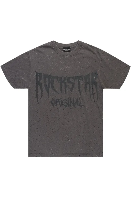 Andros Grey Graphic Rhinestone T-Shirt sold by Rockstar Original