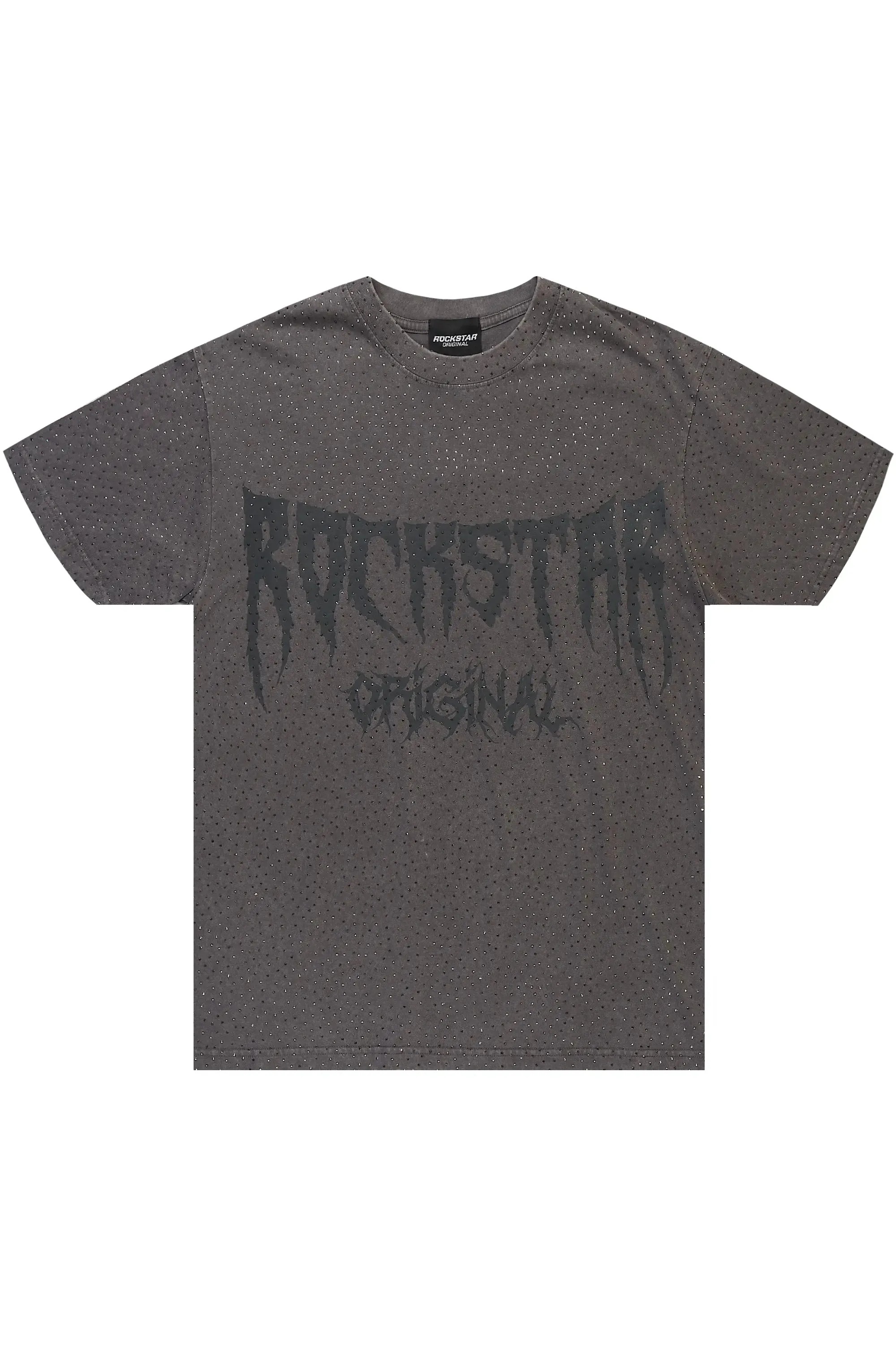 Andros Grey Graphic Rhinestone T-Shirt sold by Rockstar Original