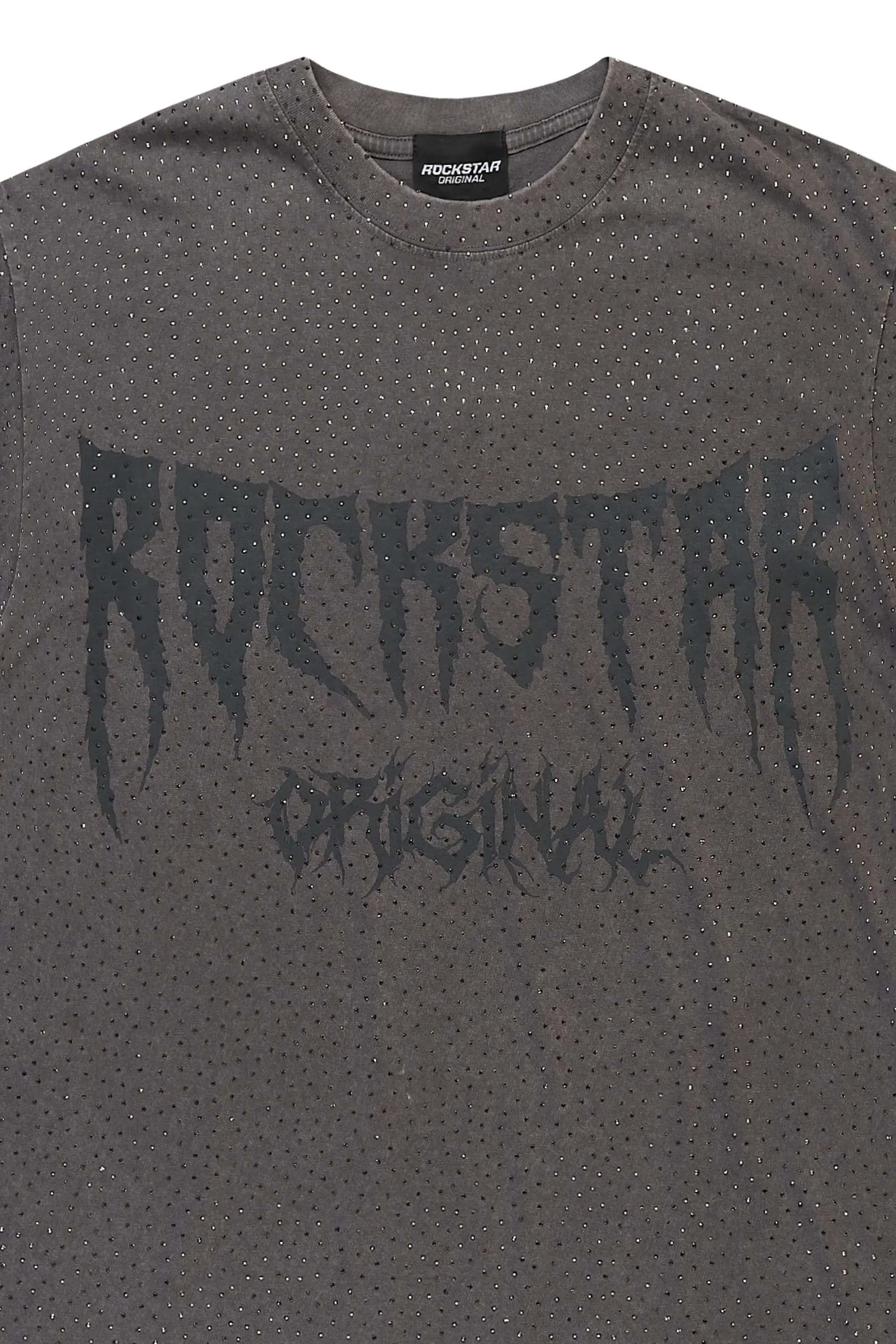 Andros Grey Graphic Rhinestone T-Shirt sold by Rockstar Original product image thumbnail 2