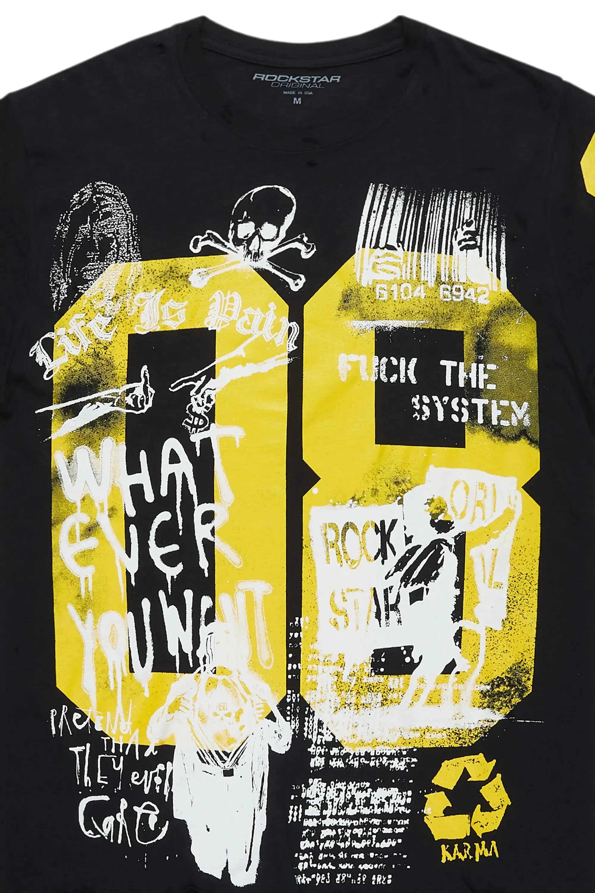 Kammile Black/Yellow Oversized T-Shirt sold by Rockstar Original product image thumbnail 2