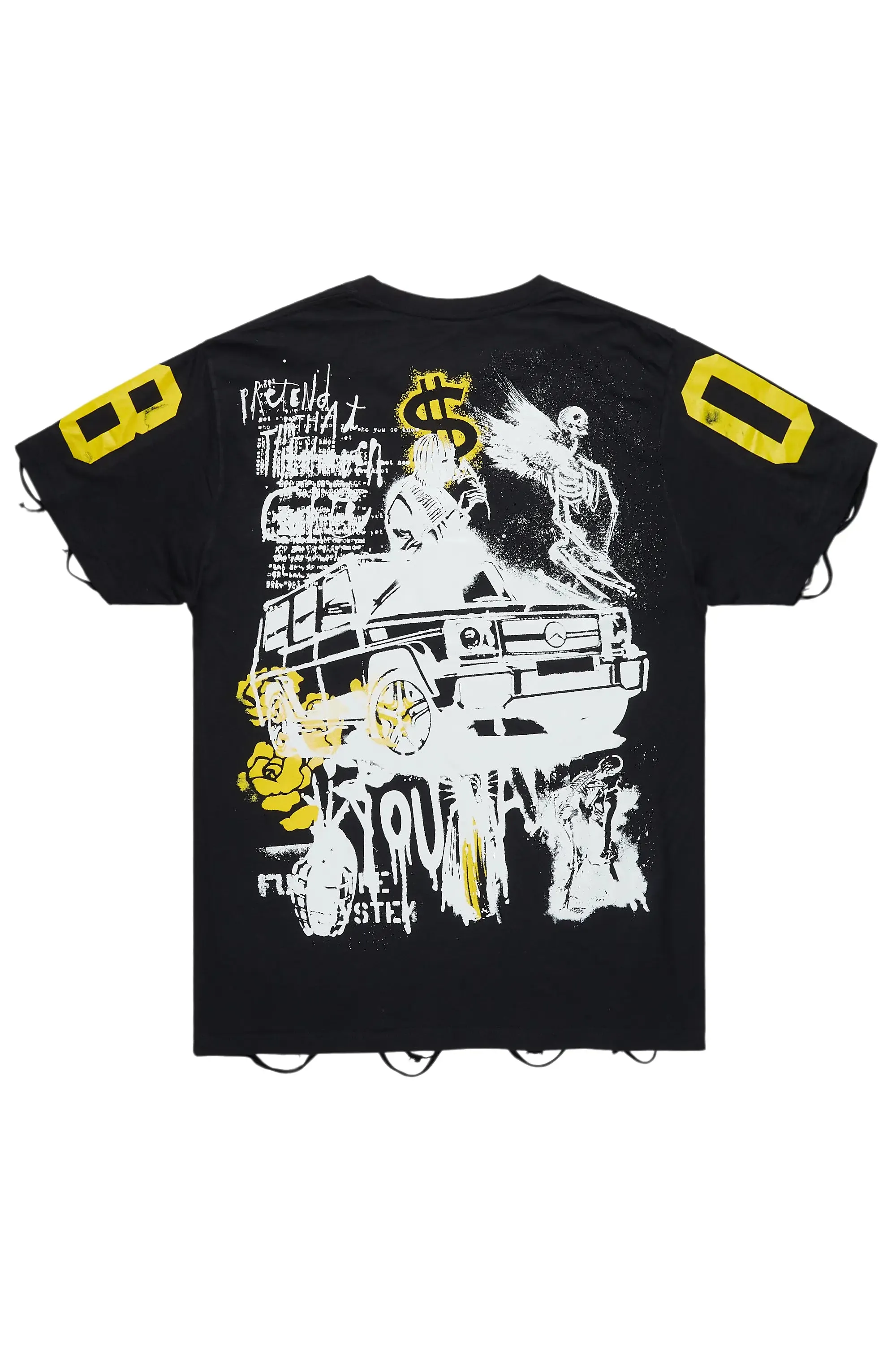 Grill Black/Yellow Graphic Oversized T-Shirt sold by Rockstar Original product image thumbnail 3