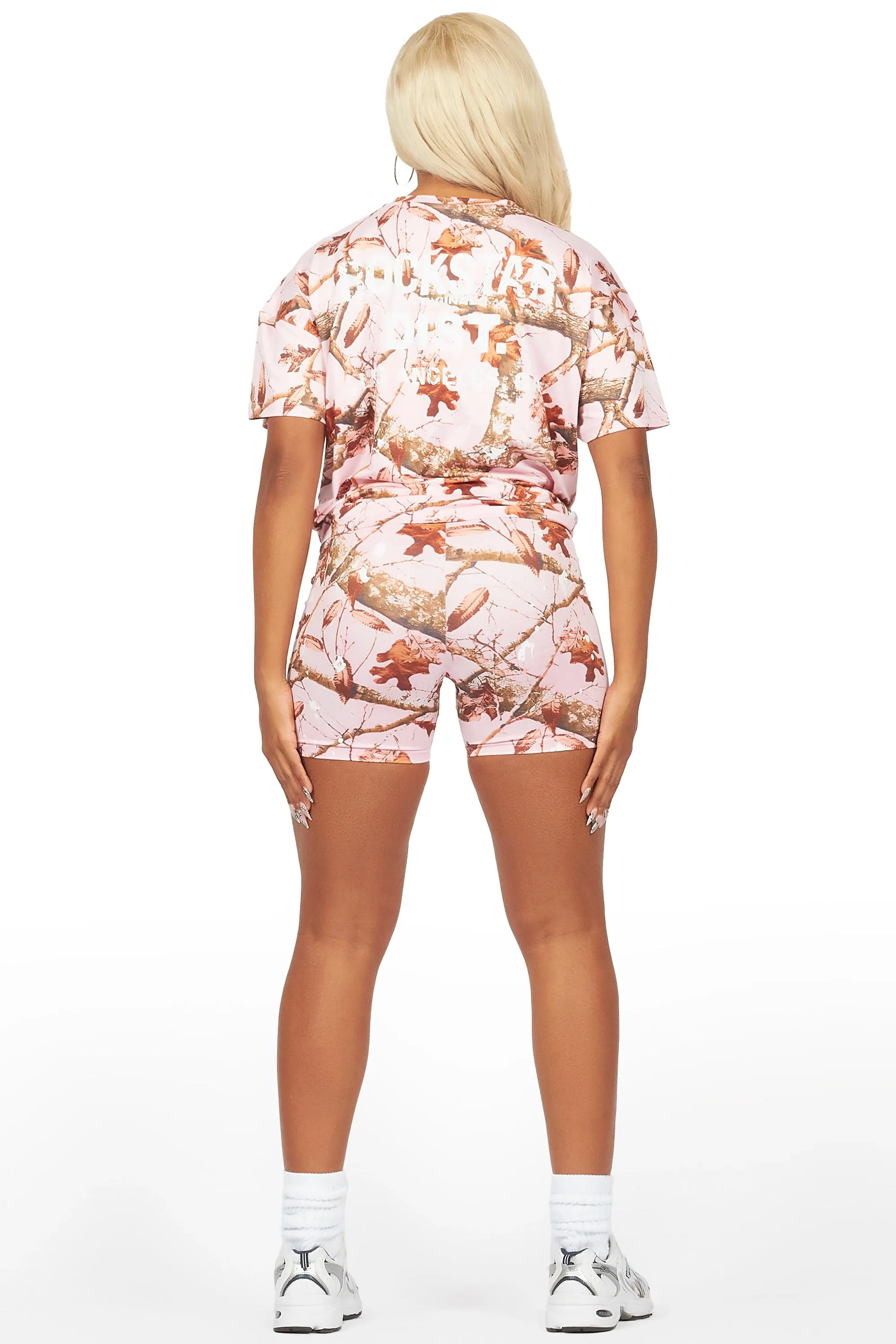 Living For It Pink Tree Camo Bike Short Set sold by Rockstar Original product image thumbnail 5