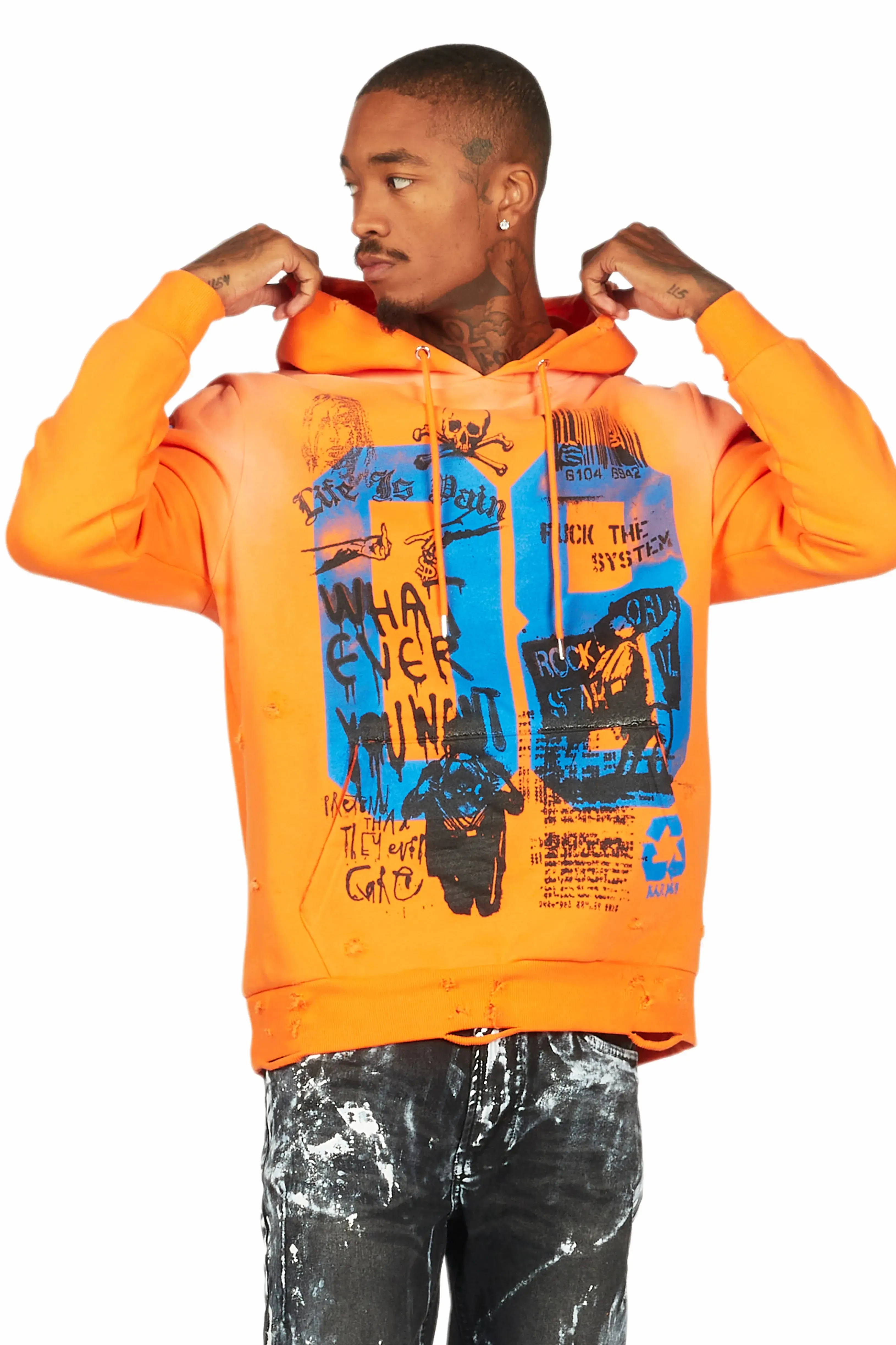 Grill Orange Graphic Hoodie sold by Rockstar Original product image thumbnail 4