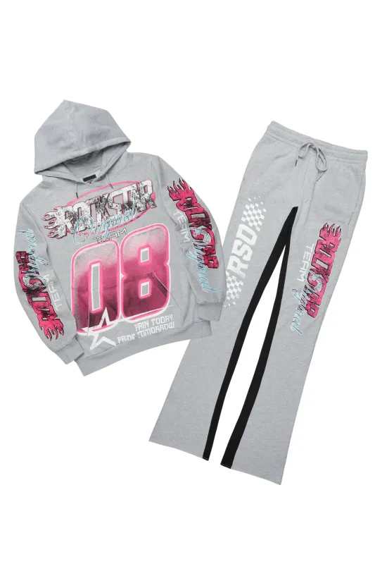 Theo Heather Grey Hoodie/Baggy Fit Track Pant Set sold by Rockstar Original