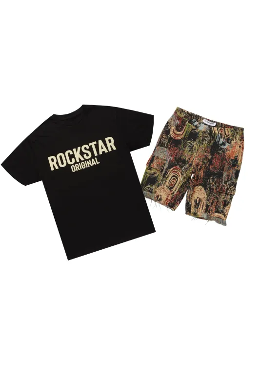 Ameera Black T-Shirt Short Set sold by Rockstar Original