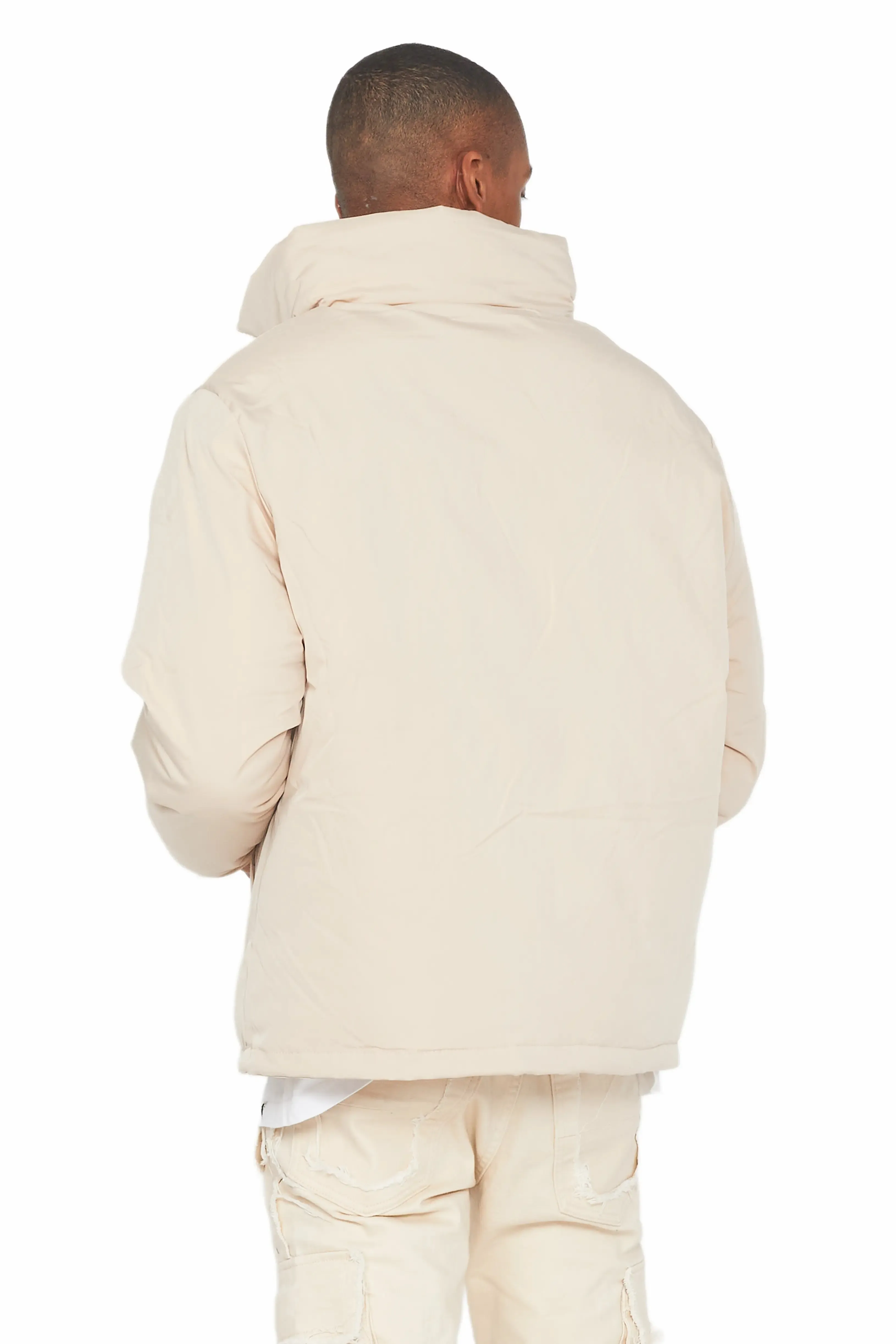 Jon Beige Puffer Jacket sold by Rockstar Original product image thumbnail 4