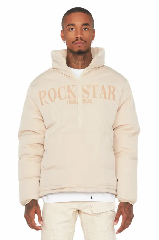 Jon Beige Puffer Jacket sold by Rockstar Original