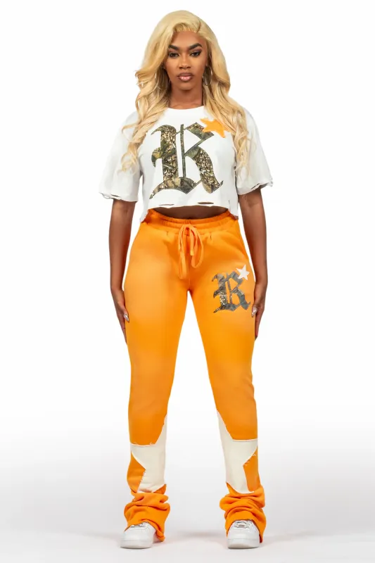 Delgera White/Orange T-Shirt Trackset sold by Rockstar Original