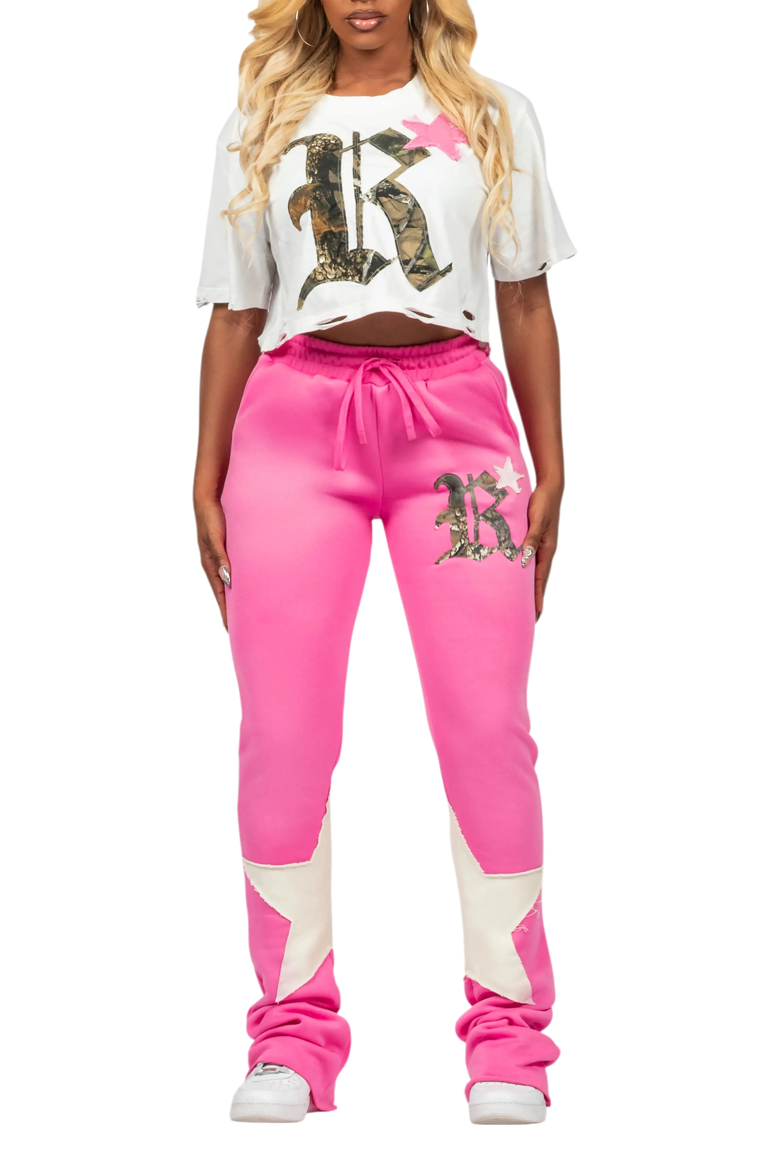 Delgera White/Pink T-Shirt Trackset sold by Rockstar Original product image thumbnail 2