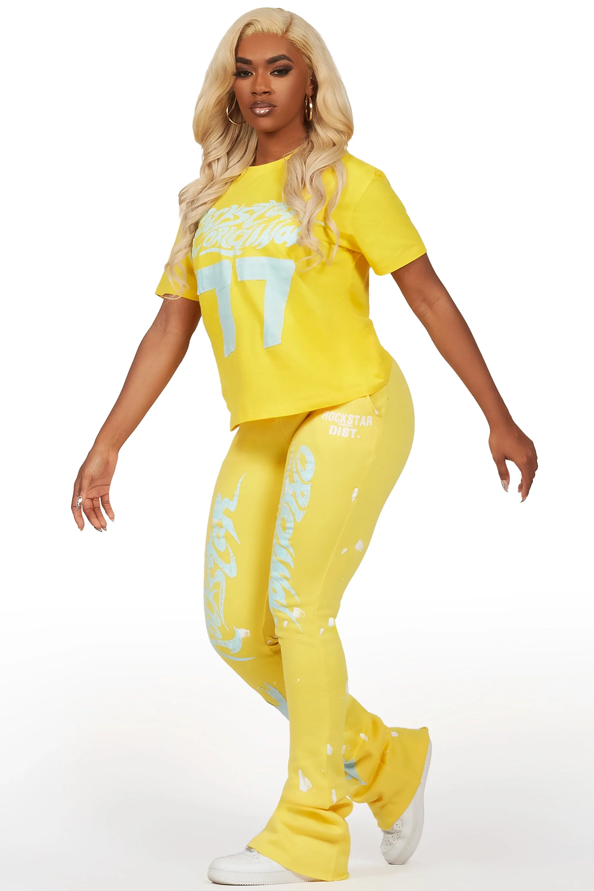 Tayonna Yellow T-Shirt Trackset sold by Rockstar Original product image thumbnail 4