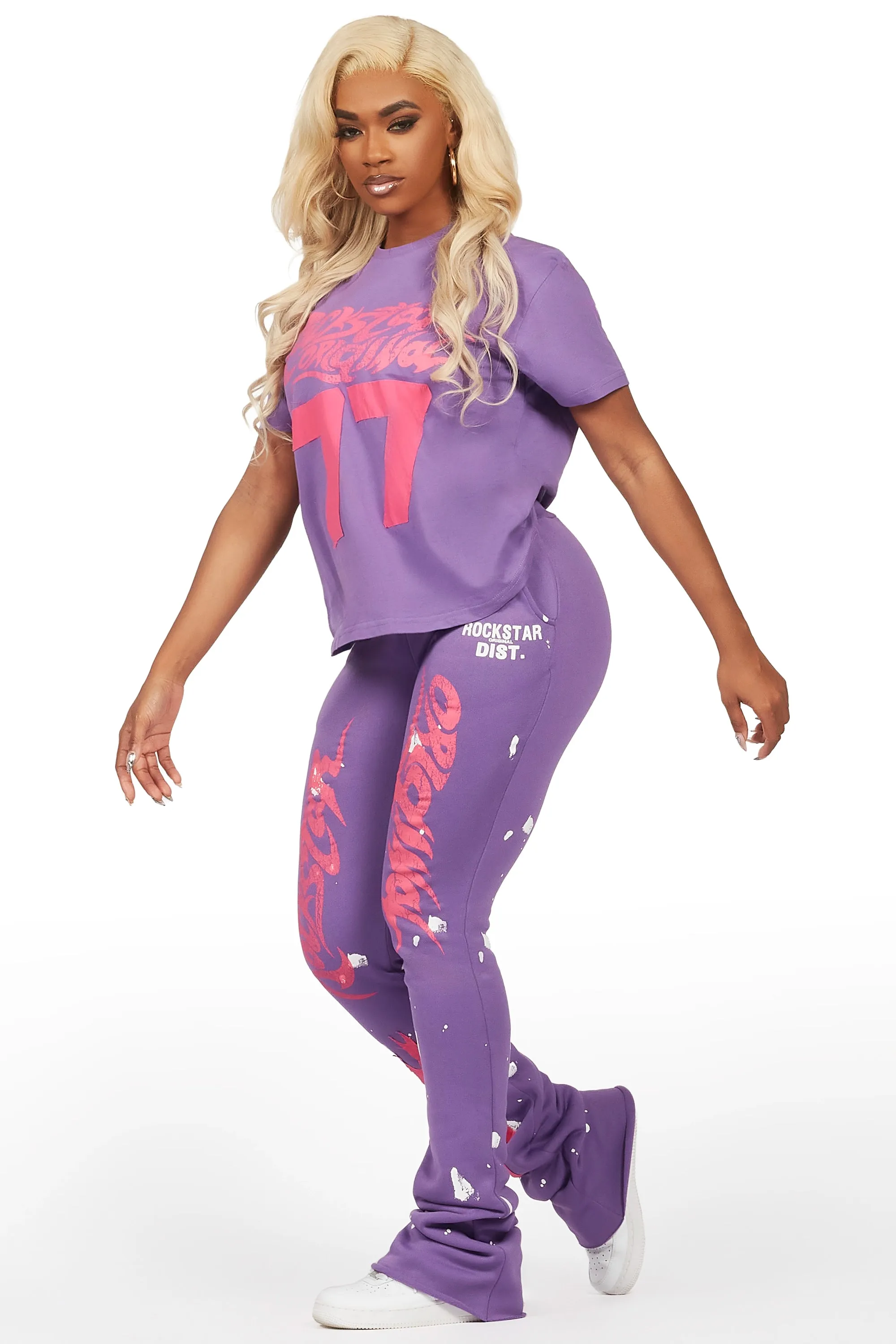 Tayonna Purple T-Shirt Trackset sold by Rockstar Original product image thumbnail 5