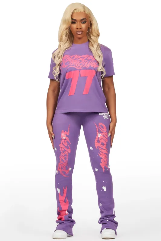 Tayonna Purple T-Shirt Trackset sold by Rockstar Original