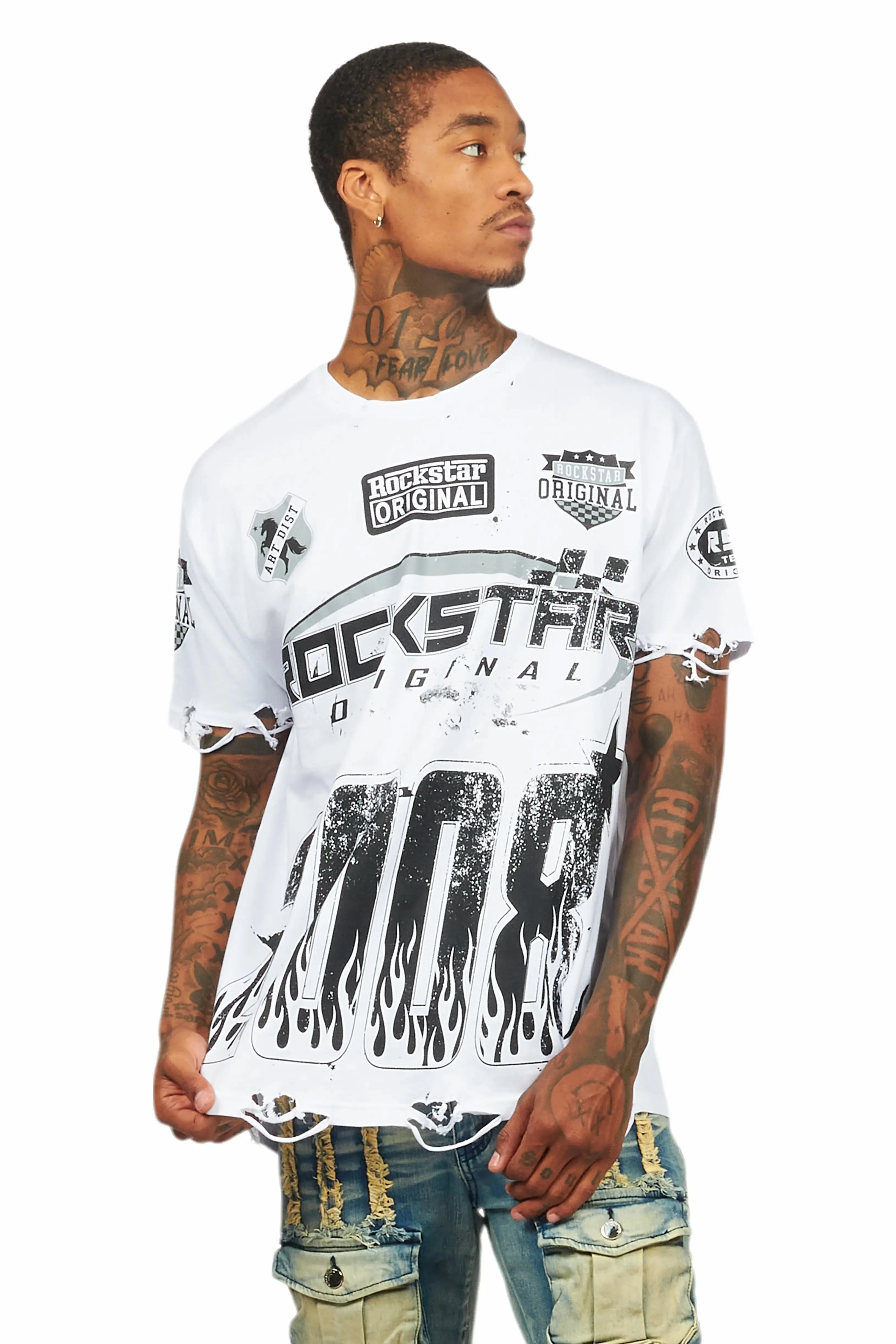 Amos White Graphic T-Shirt sold by Rockstar Original product image thumbnail 2