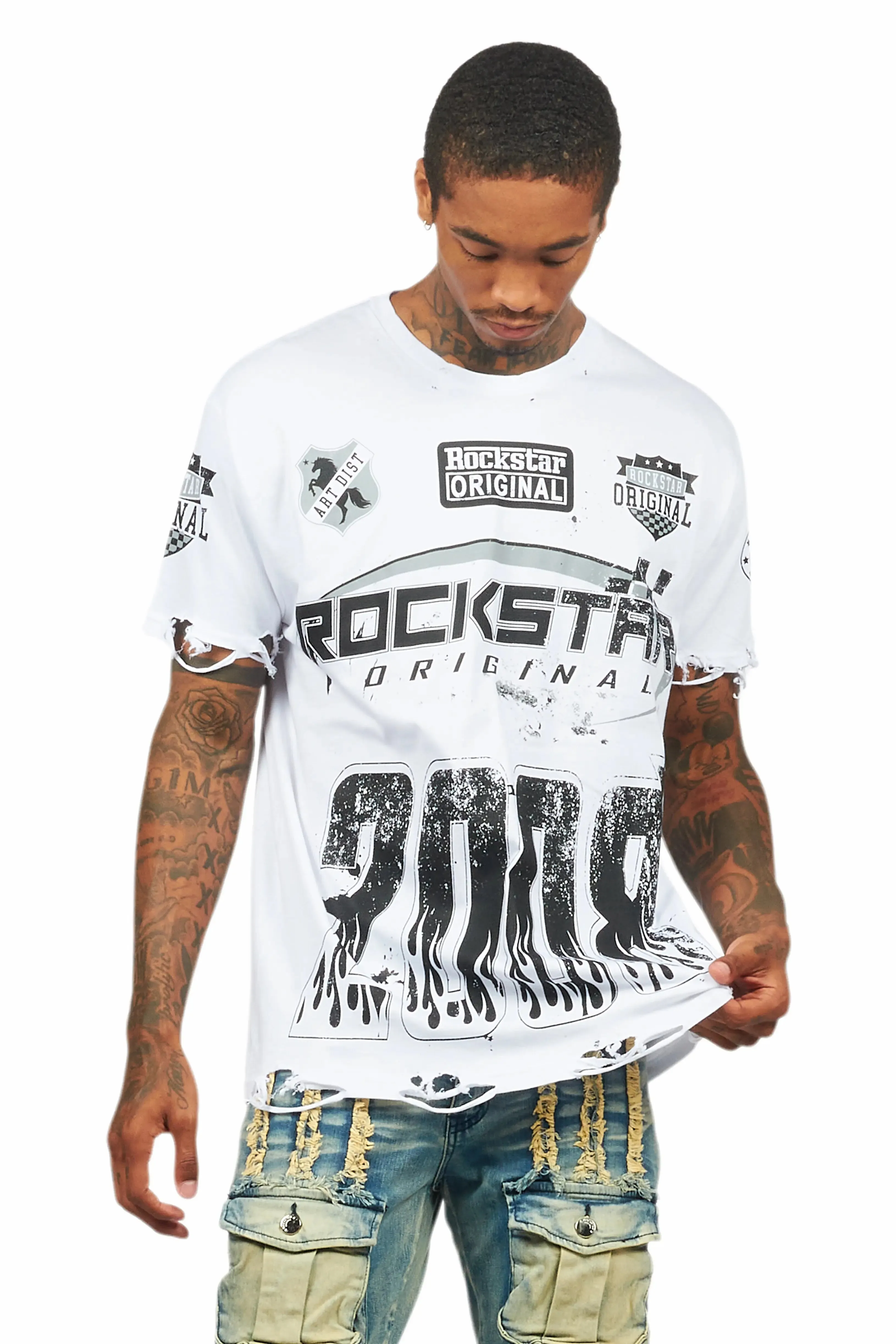 Amos White Graphic T-Shirt sold by Rockstar Original product image thumbnail 3