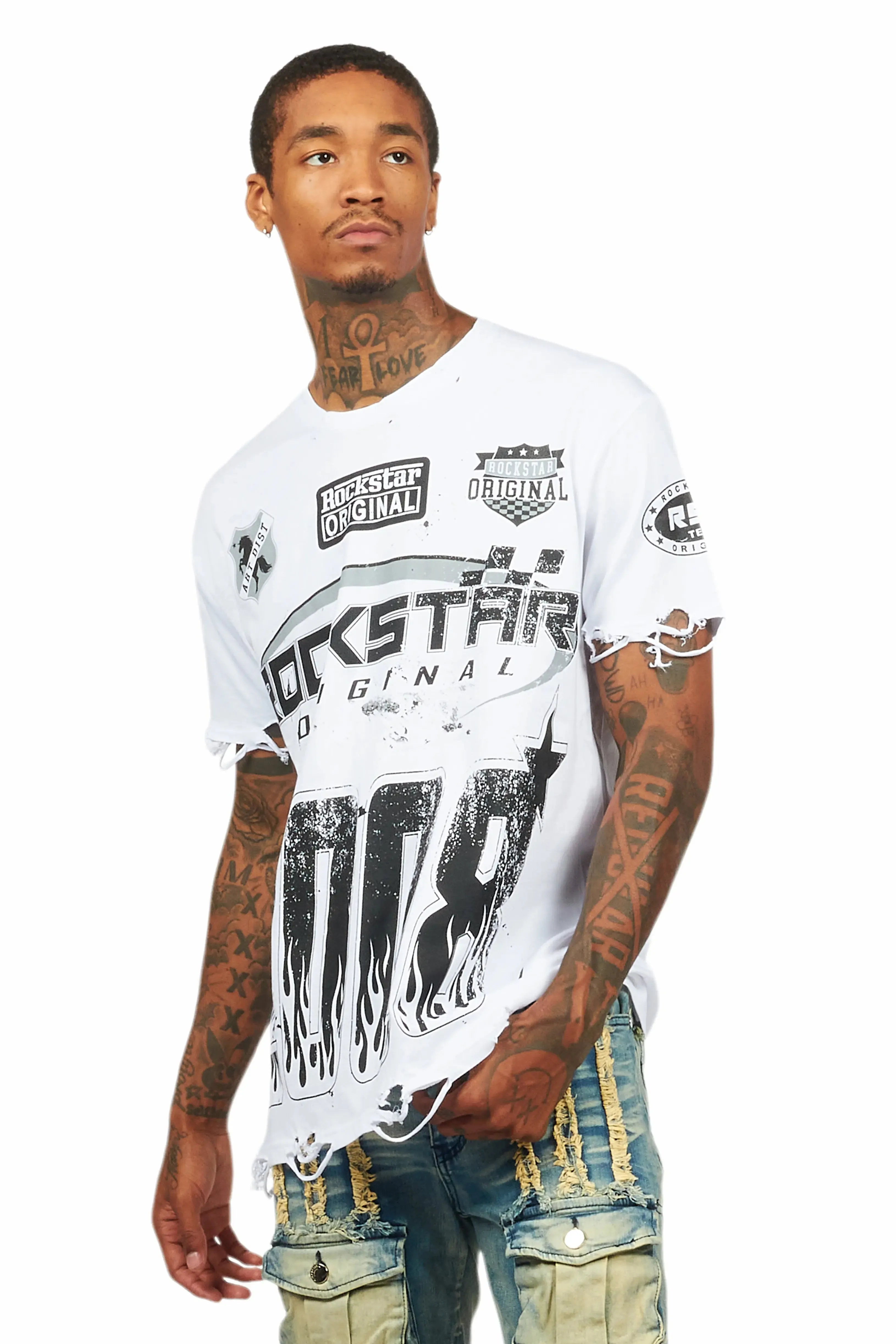 Amos White Graphic T-Shirt sold by Rockstar Original product image thumbnail 4