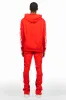 Amos Red/White Hoodie/Stacked Flare Track Set sold by Rockstar Original