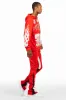 Amos Red/White Hoodie/Stacked Flare Track Set sold by Rockstar Original