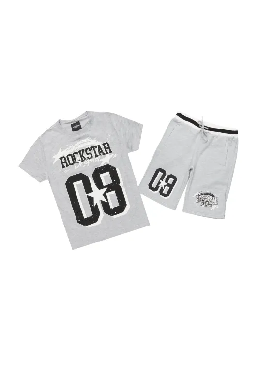 Boys Allstar Heather Grey T-Shirt Short Set sold by Rockstar Original