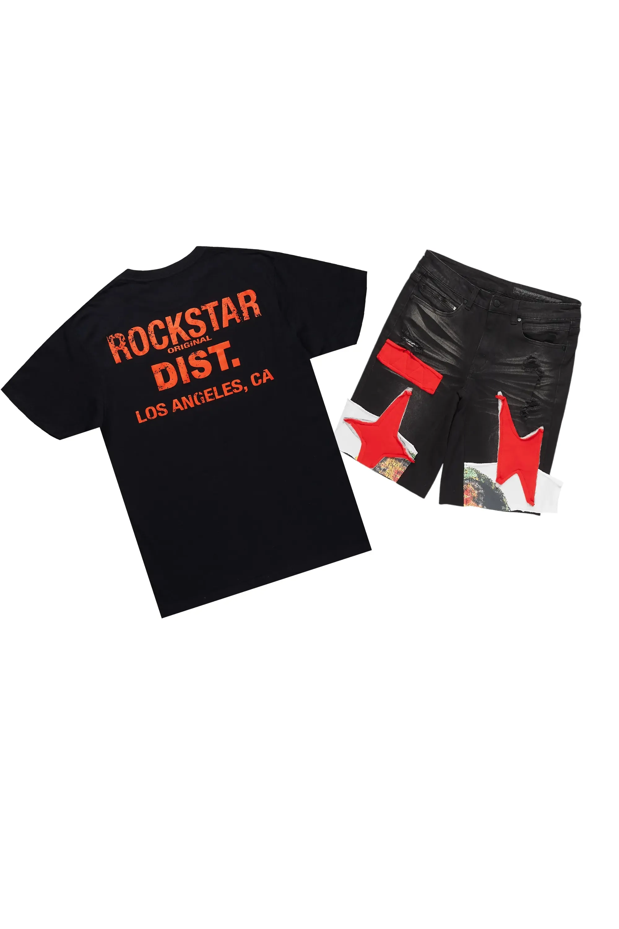 Brett Black T-Shirt/Denim Short Set sold by Rockstar Original