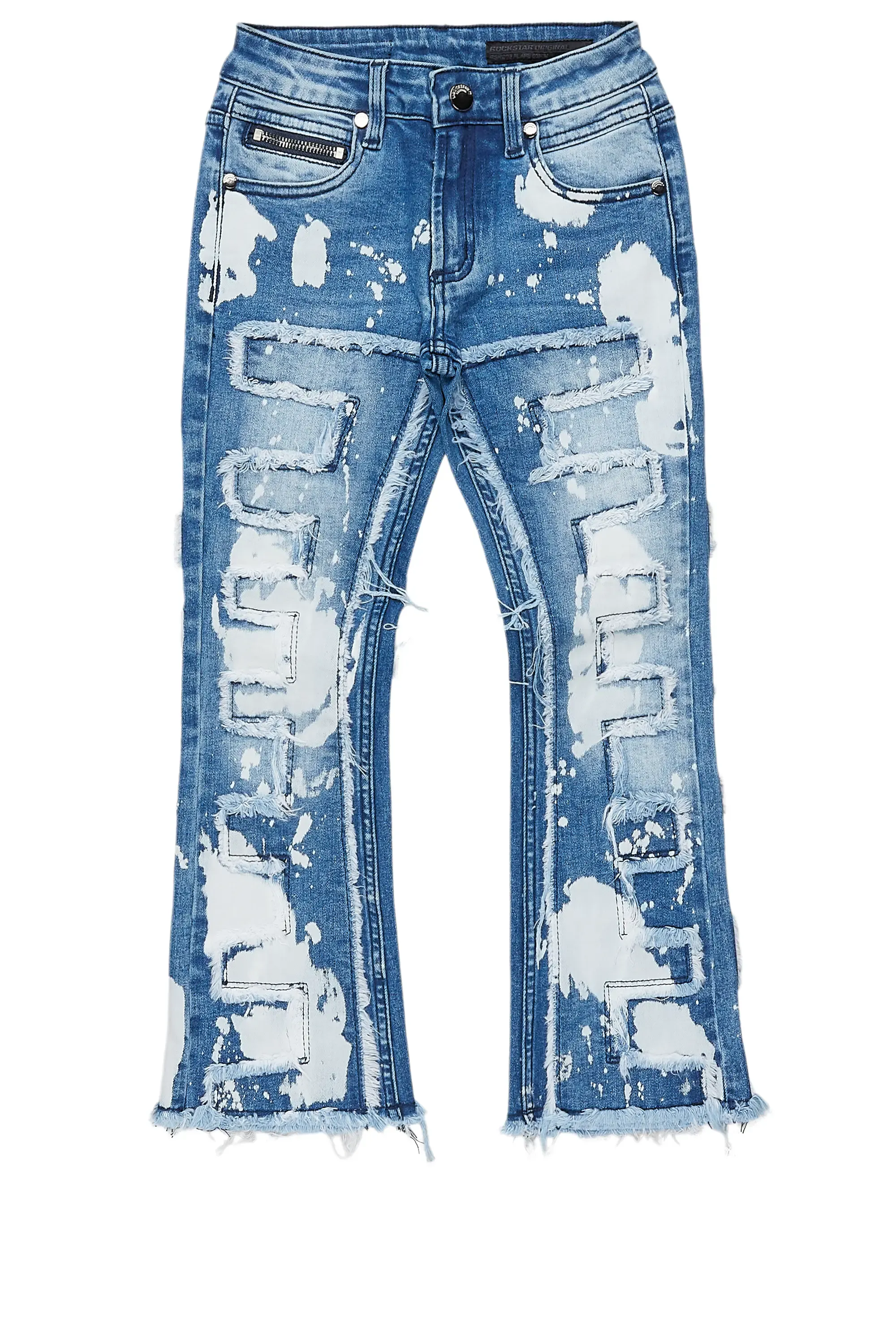 Boys Laban Light Blue Bleach Slim Stacked Flare Jean sold by Rockstar Original