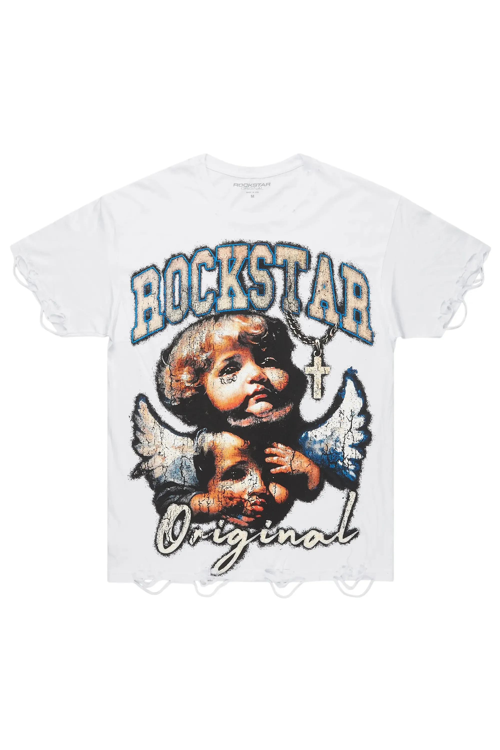 Deiter White Oversized Graphic T-Shirt sold by Rockstar Original