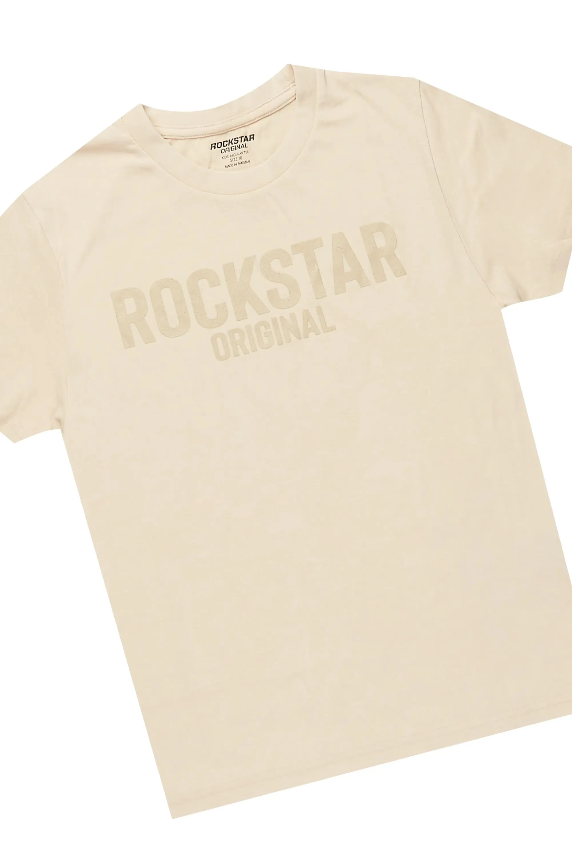 Boys Sana Vintage Sand/Beige T-Shirt/Dag Stacked Flare Jean Set sold by Rockstar Original product image thumbnail 2