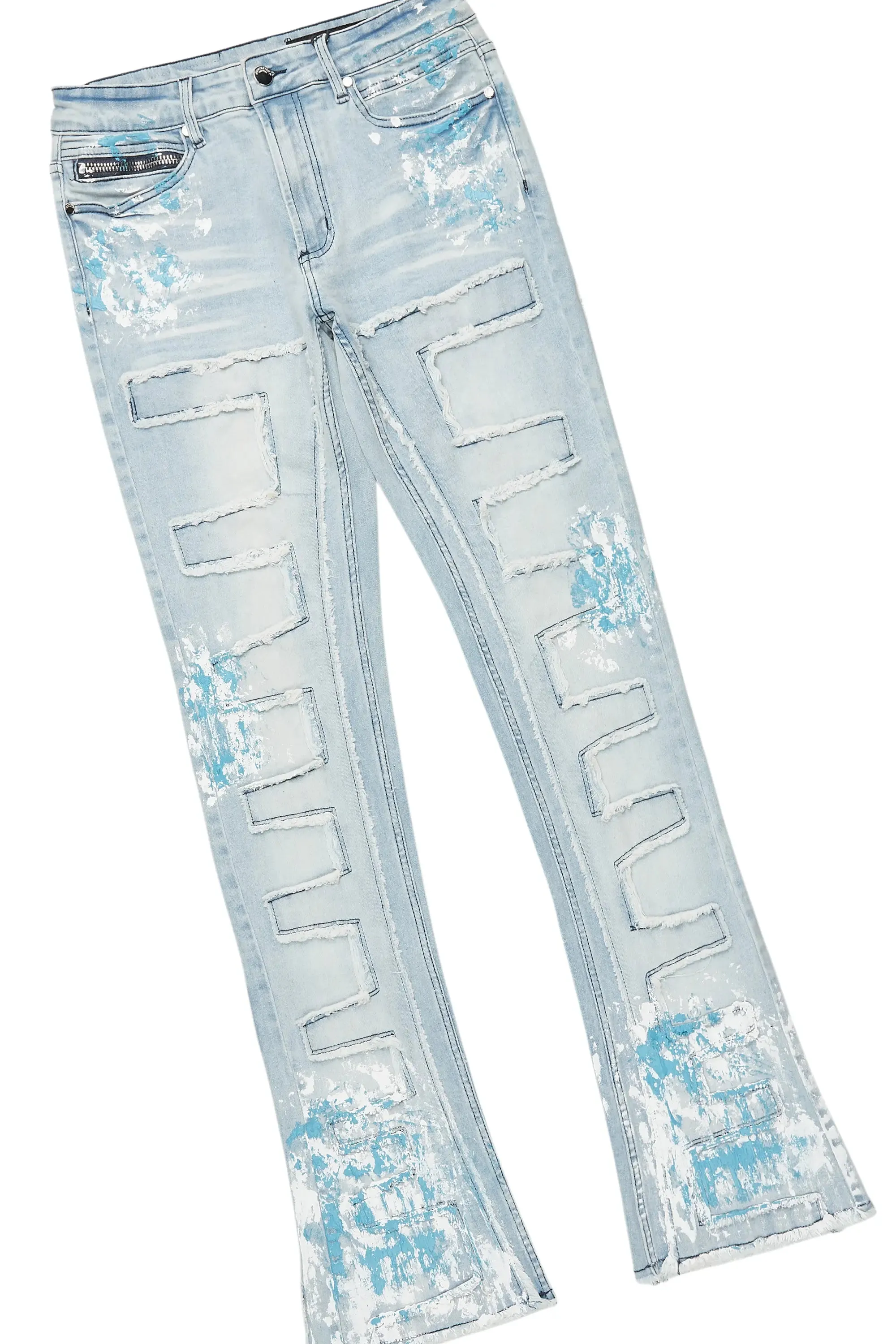 Saxon White/Blue T-Shirt/Stacked Flare Jean Set sold by Rockstar Original product image thumbnail 3