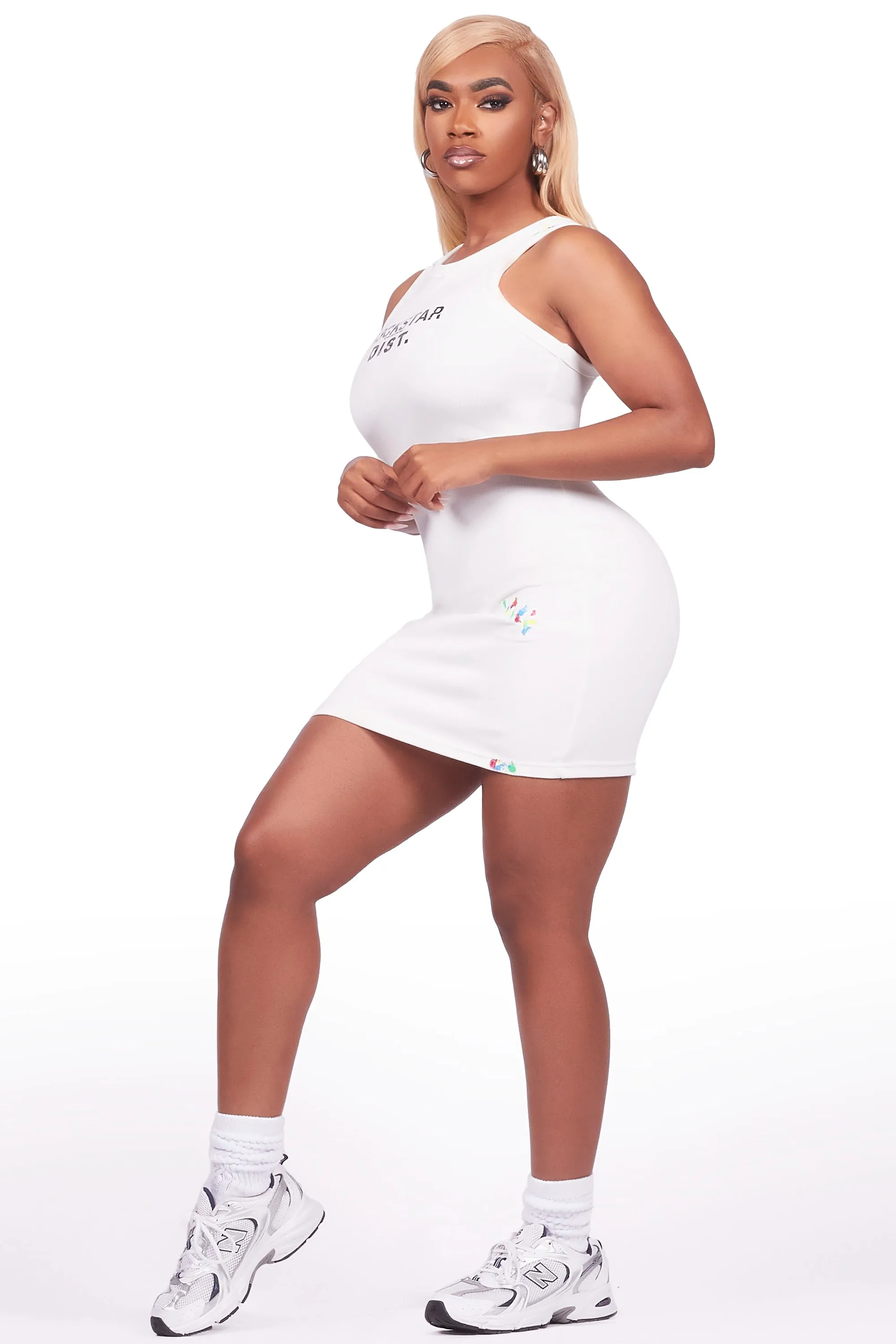 Candica White Mini Dress sold by Rockstar Original product image thumbnail 5