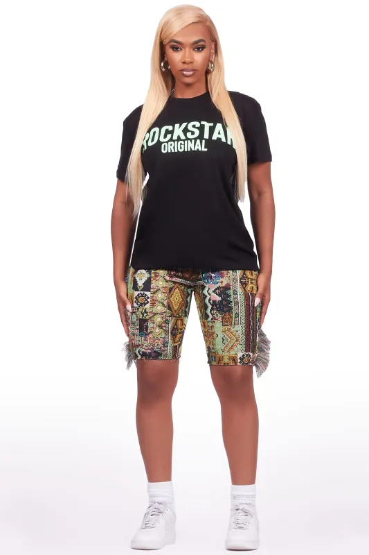 Joliet Black T-Shirt Short Set sold by Rockstar Original