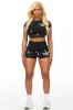 Nadja Black Crop Bike Short Set sold by Rockstar Original