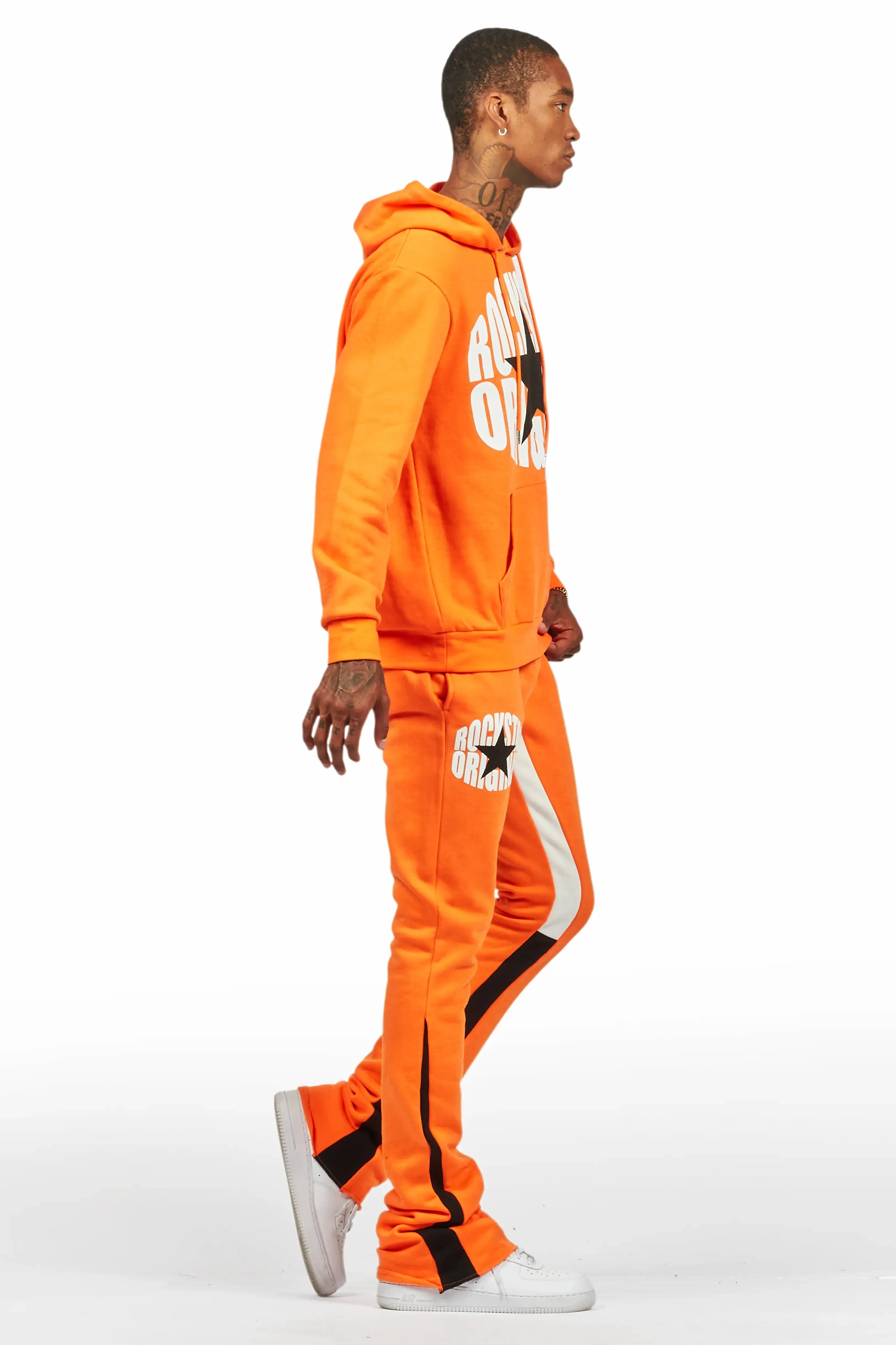 States Orange Hoodie Stacked Flare Track Set sold by Rockstar Original product image thumbnail 3