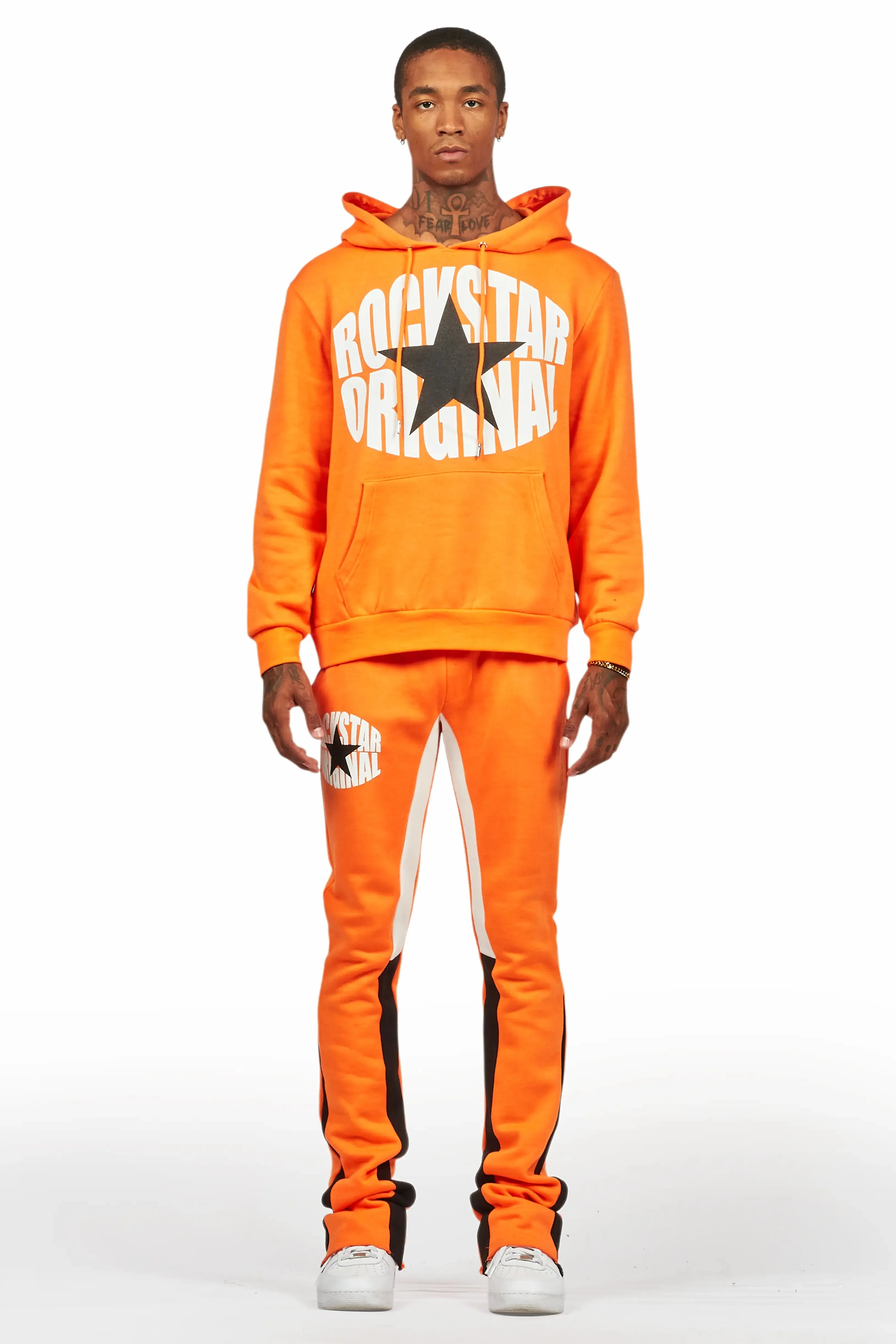 States Orange Hoodie Stacked Flare Track Set sold by Rockstar Original product image thumbnail 2
