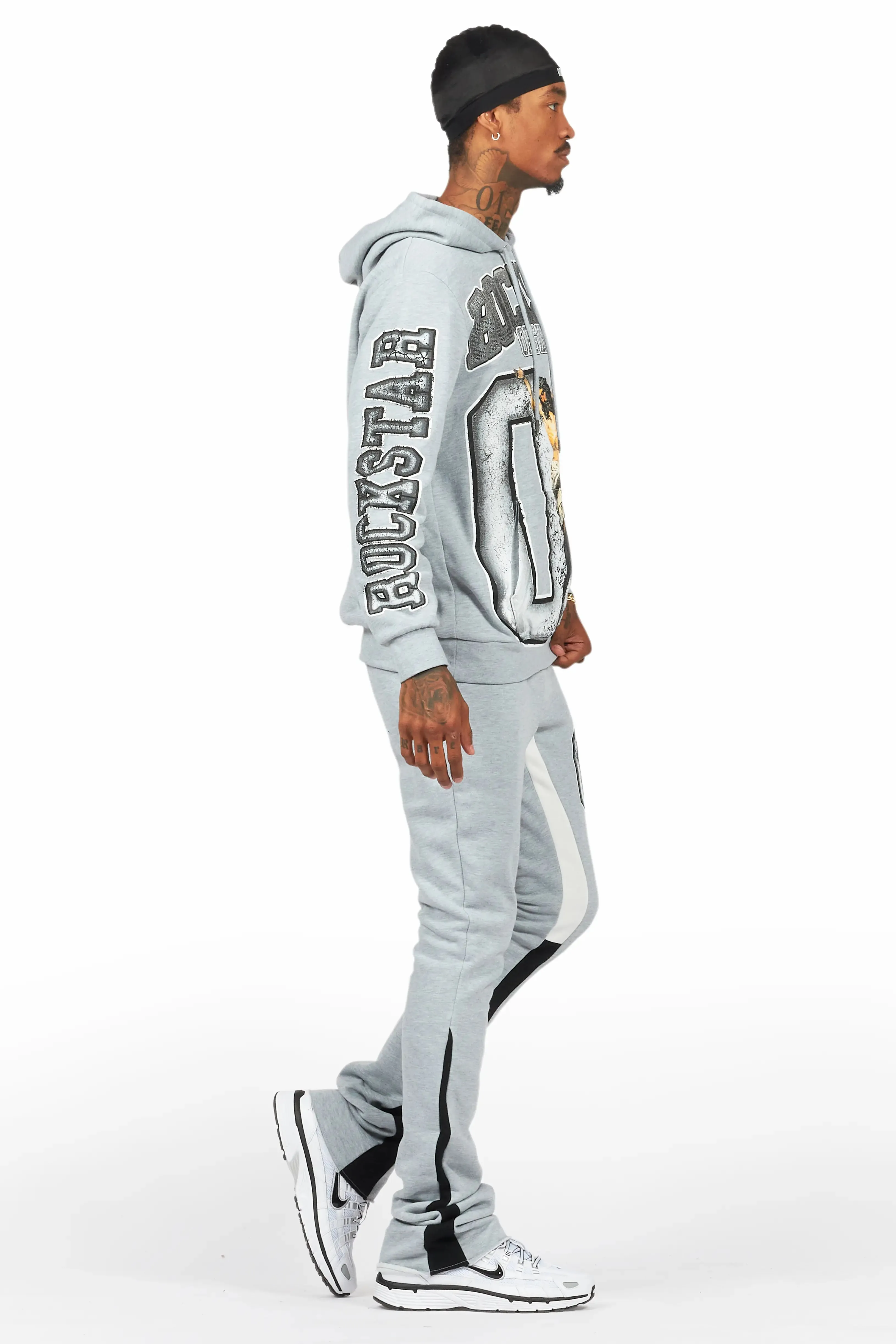 Fields Grey/White Stacked Flare Hoodie Track Set sold by Rockstar Original product image thumbnail 3